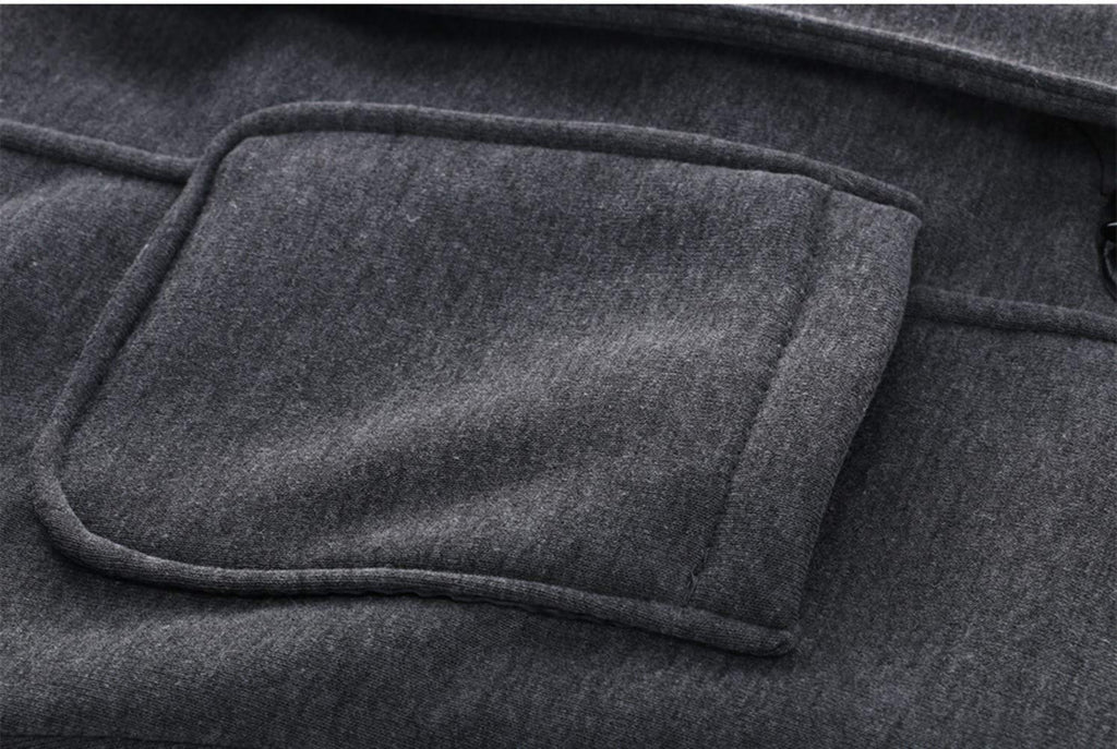 JiangWu Womens Fashion Horn Button Fleece Thicken Coat with Hood Winter Warm Jacket