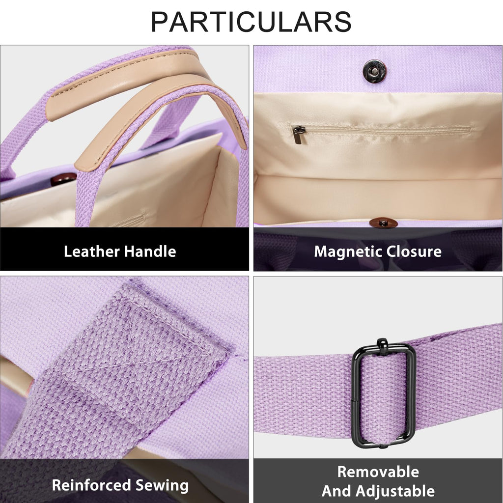 Tote Bags for Women Canvas Tote Purse Crossbody with Pockets Top Handle Shoulder Satchel Bag for Women