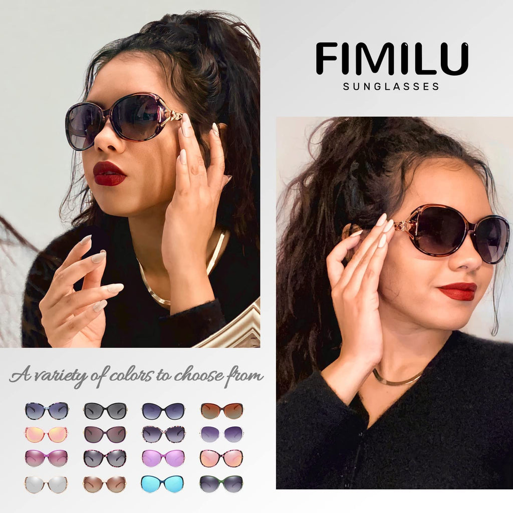 FIMILU Sunglasses for Women Trendy Polarized Sunglasses Oversized Big Sun Glasses Ladies Shades UV Protection