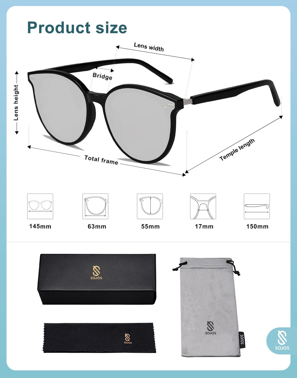 SOJOS Sunglasses Womens Trendy 2025 Classic Round Retro Vintage Shades Large Frame Sunnies SJ2067