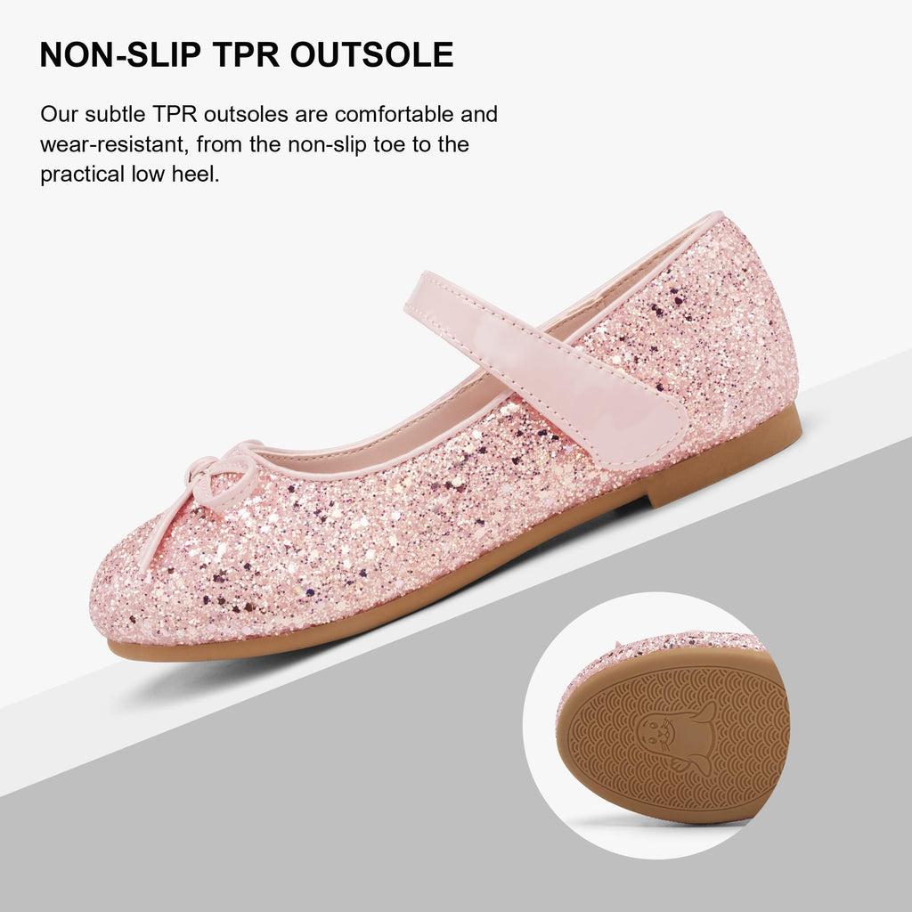 Stelle Girls Mary Jane School Flats Flower Wedding Uniform Party Shoes（Toddler/Little Kids/Big Kids）