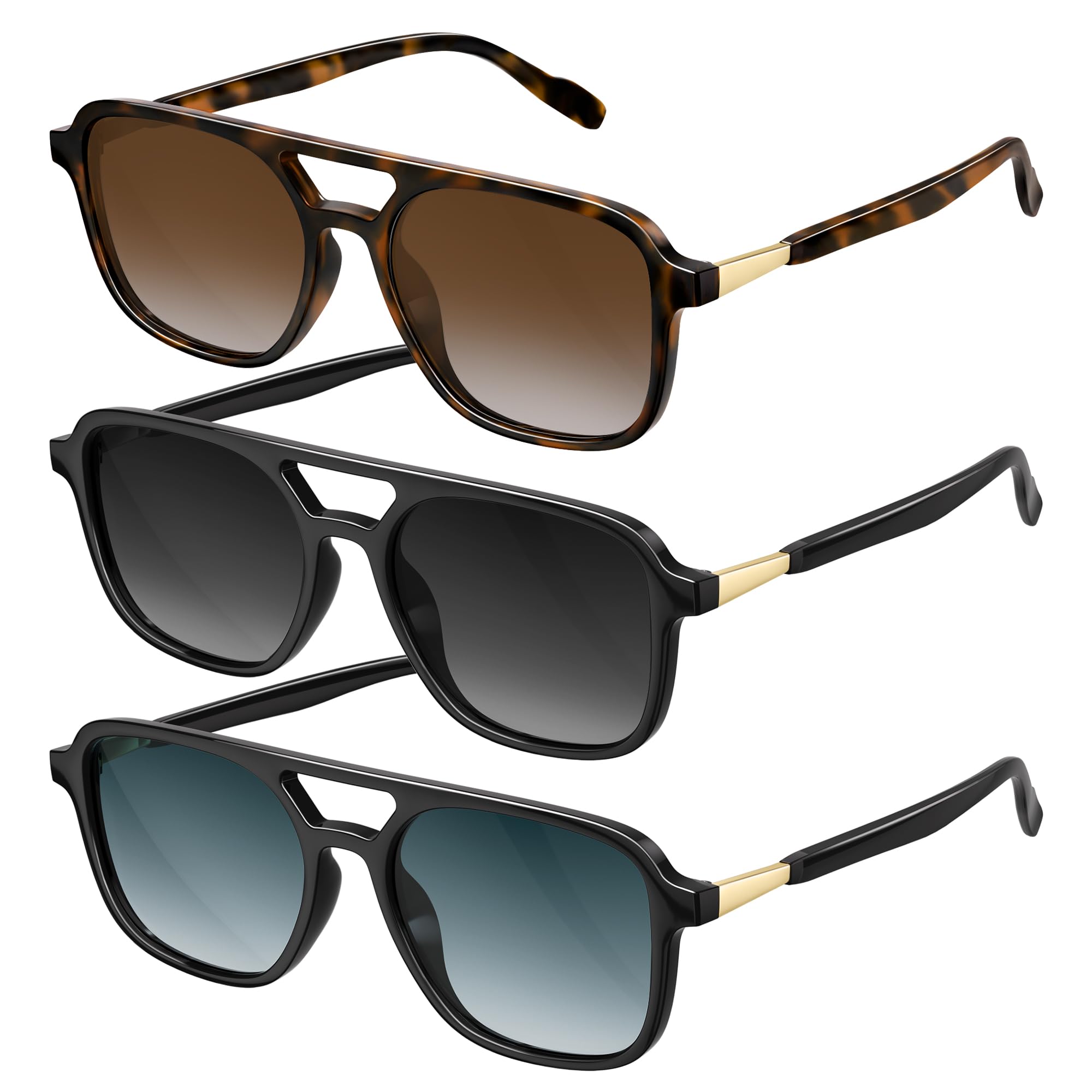 Retro Aviator Sunglasses for Women Men:Polarized Trendy Vintage 70s Rectangle Mens Womens Shades Sun Glasses