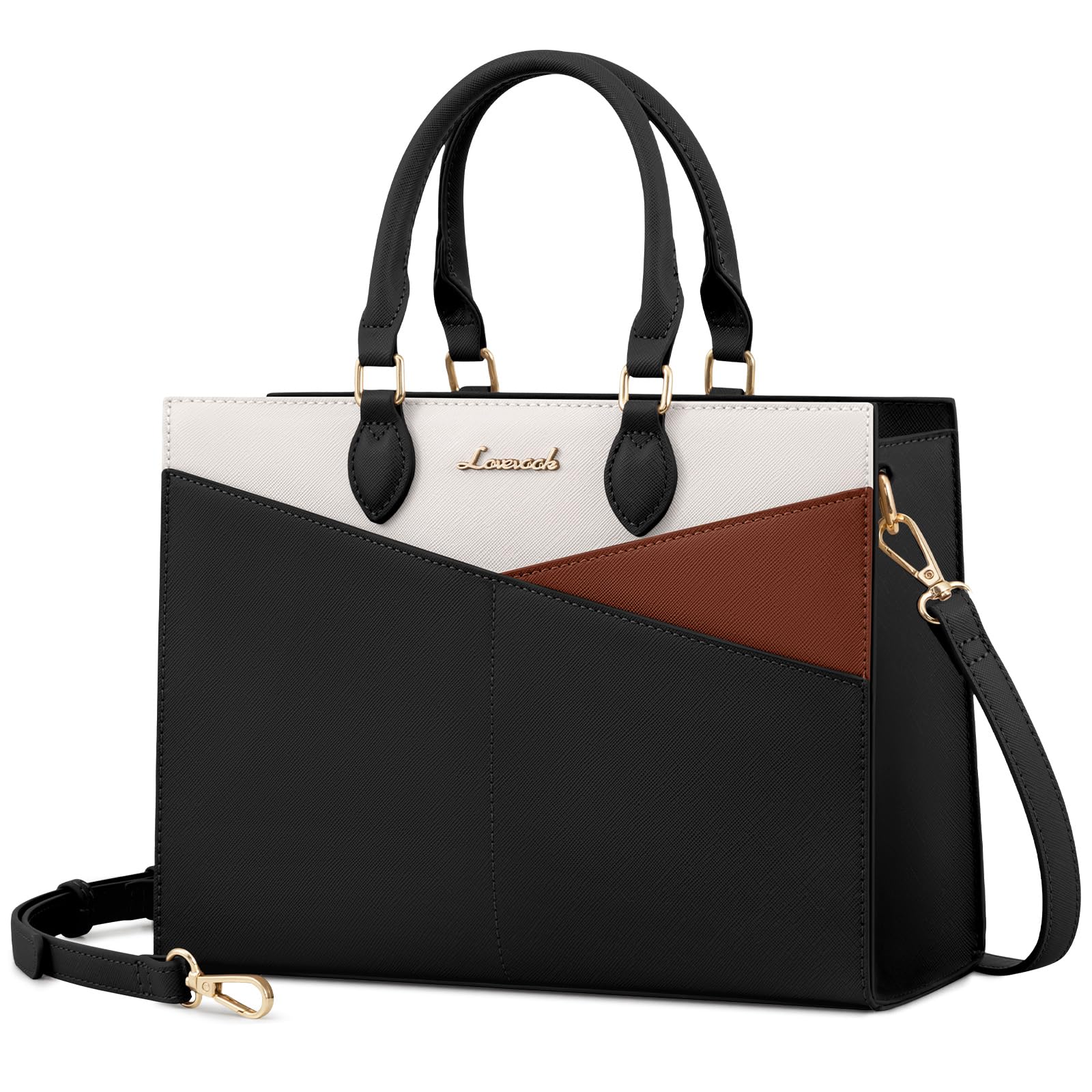 LOVEVOOK Purses for Women,Satchel Handbags Tote Bag, Black Pu Leather Shoulder Crossbody Top Handle Purse with Zipper