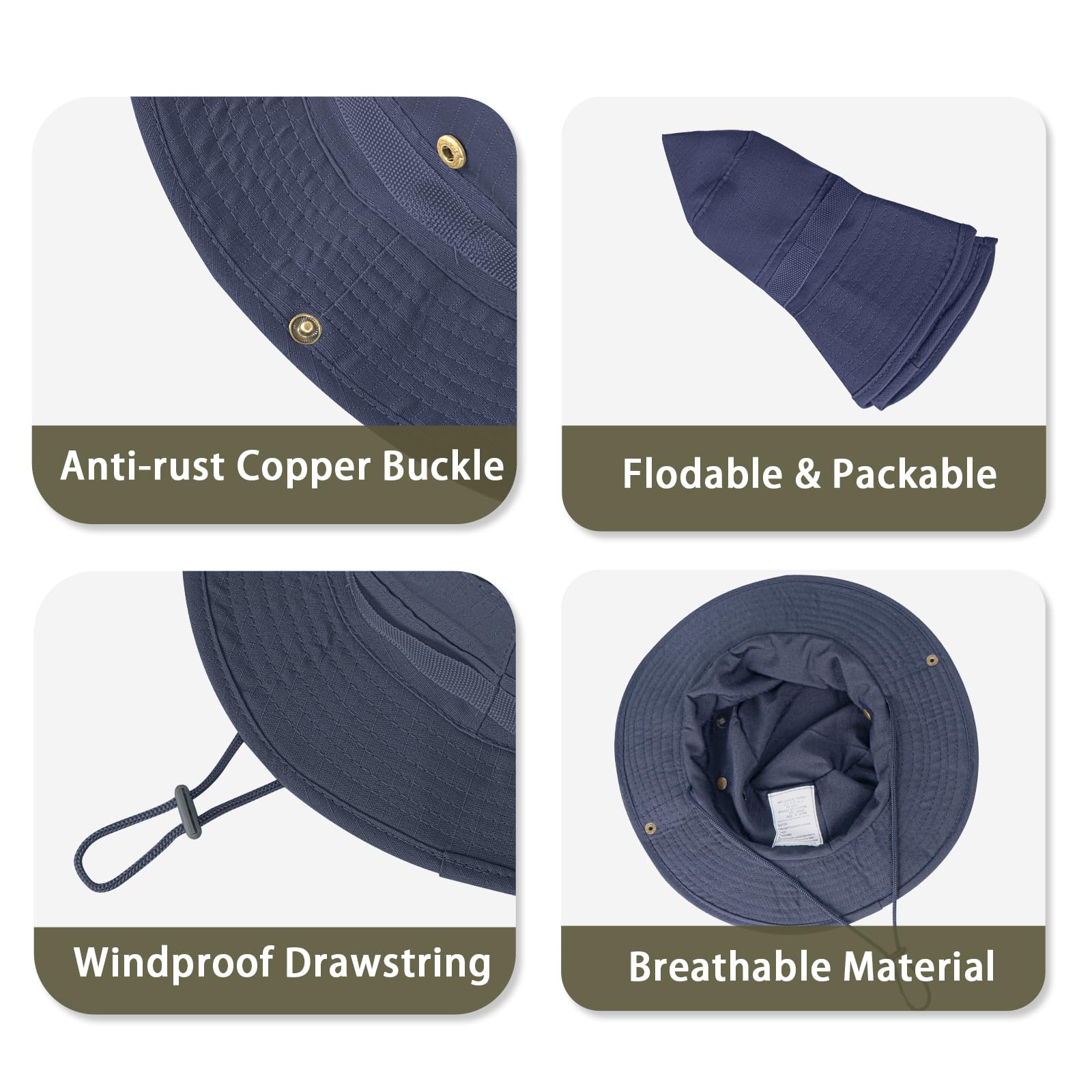 Sun Hats for Men Women Bucket Hat UPF 50+ UV Protection Boonie Hat for Safari Fishing Hiking Garden Beach