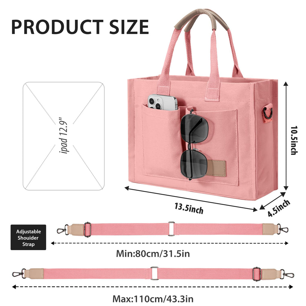Tote Bags for Women Canvas Tote Purse Crossbody with Pockets Top Handle Shoulder Satchel Bag for Women