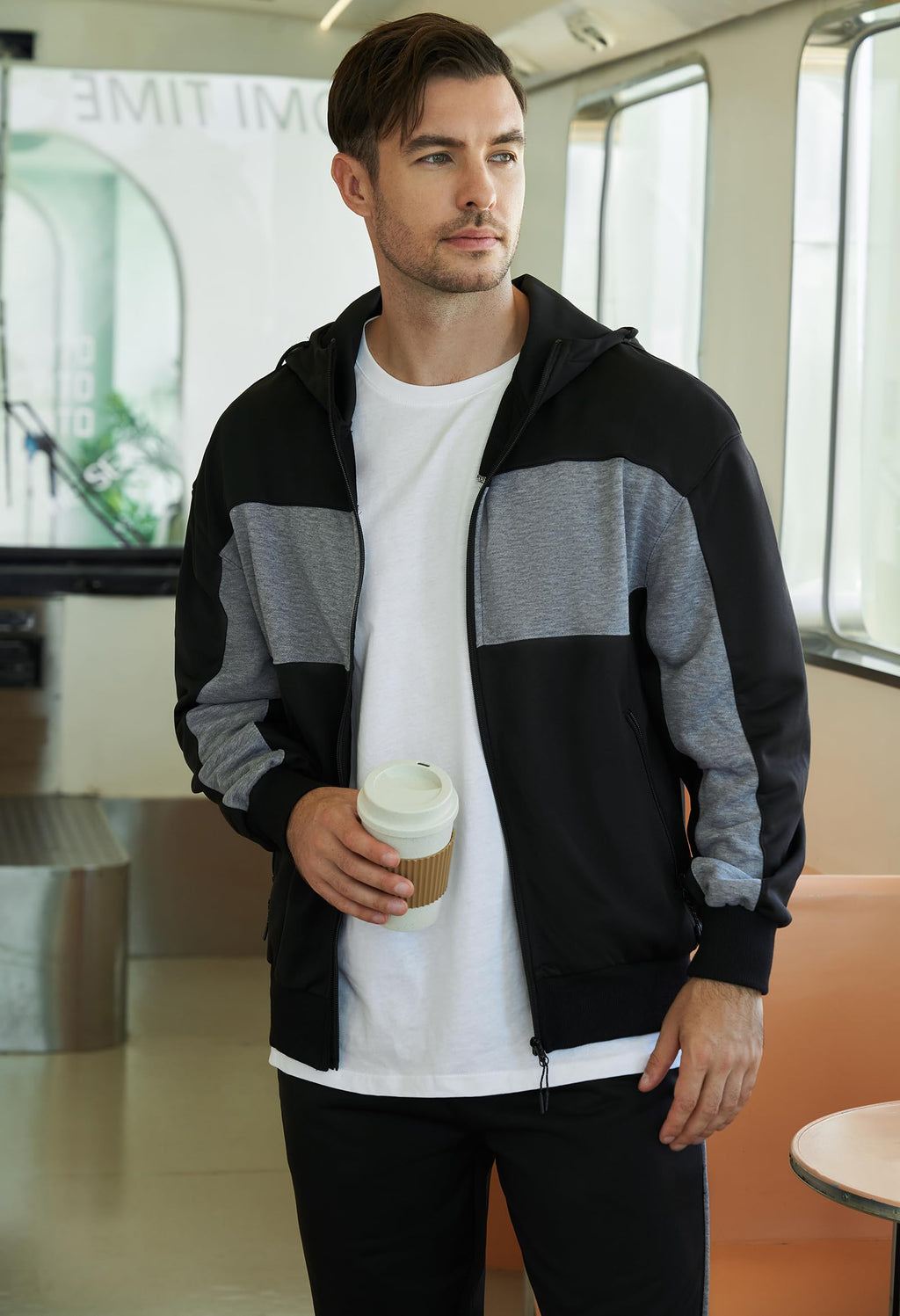 LBL Leading the Better Life Men's Casual Tracksuit Long Sleeve Sweat Suit Running Jogging Athletic Sports Set