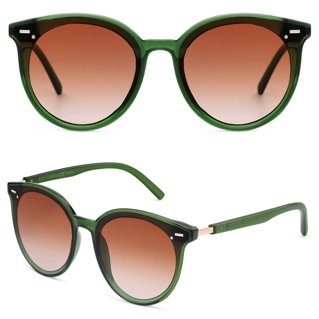 SOJOS Sunglasses Womens Trendy 2025 Classic Round Retro Vintage Shades Large Frame Sunnies SJ2067