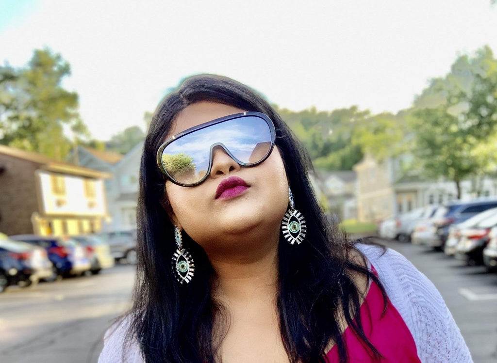 FEISEDY Sunglasses Women Oversized One Piece Frame UV400 Sun Glasses Trendy Retro Shades B2580