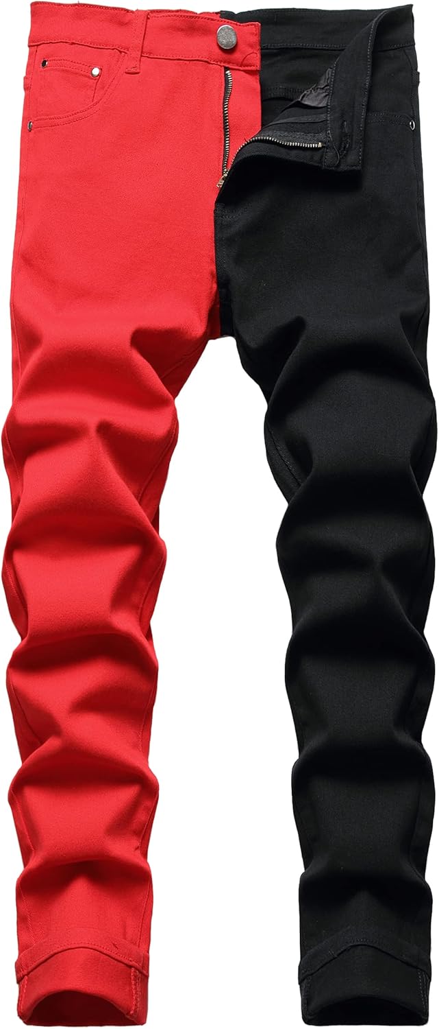 JUNBAOSS Men's Slim Fit Stretch Jeans Ripped Skinny Jeans for Men, Distressed Straight Leg Fashion Comfort Flex Waist Pants