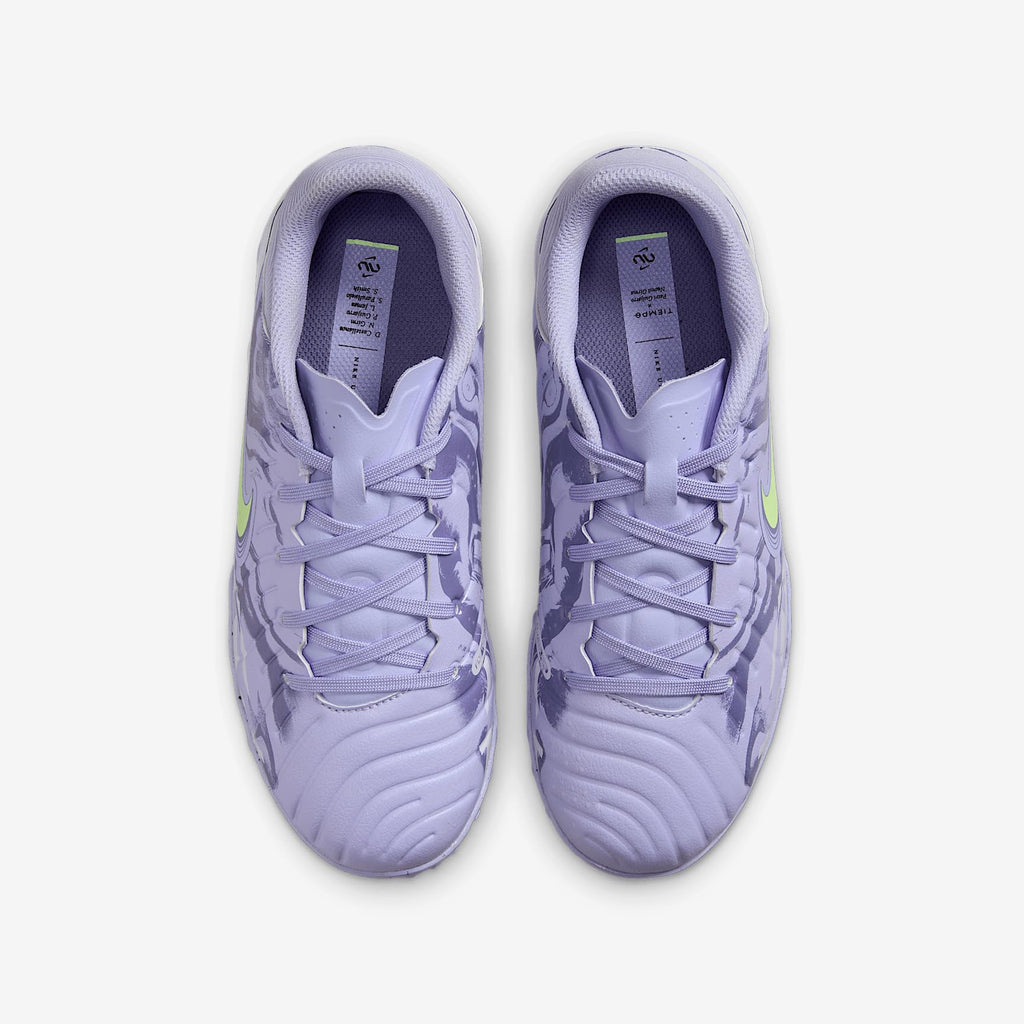 Nike United Jr. Tiempo Legend 10 Academy Big Kids' TF Low-Top Soccer Shoes (HF1499-500, Purple Agate/Barely Volt)