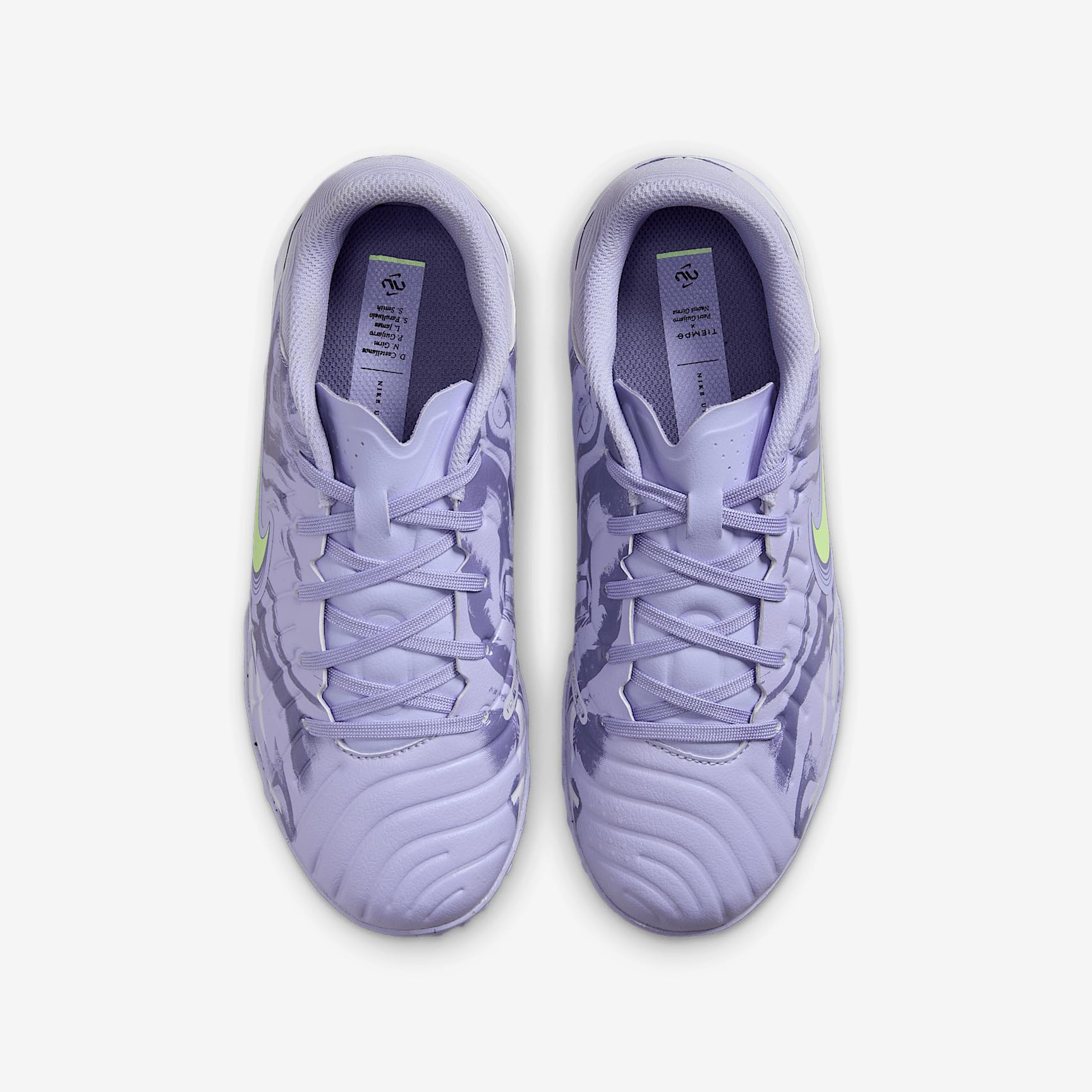 Nike United Jr. Tiempo Legend 10 Academy Big Kids' TF Low-Top Soccer Shoes (HF1499-500, Purple Agate/Barely Volt)