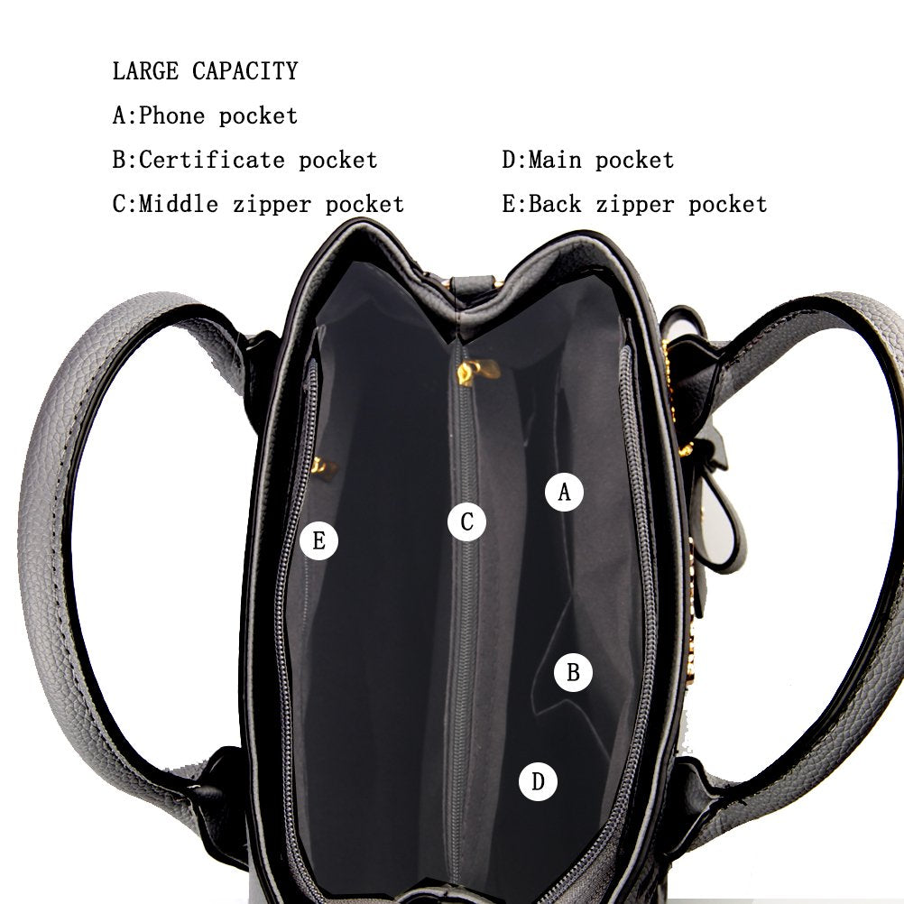 Purses and Handbags for Women Fashion Ladies PU Leather Top Handle Satchel Shoulder Tote Bags