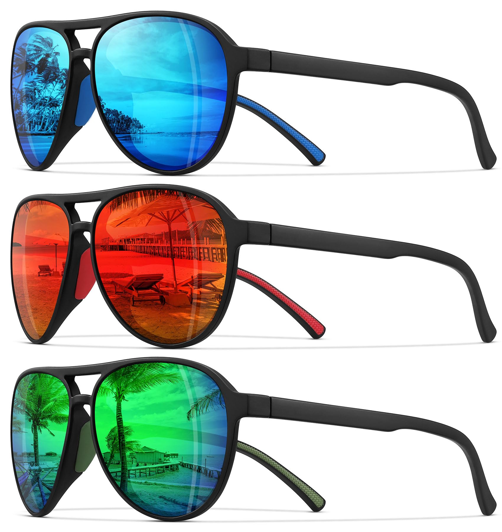 STORYCOAST Polarized Aviator Sunglasses for Men Women Classic Retro Aviators Sports Driving Running Sun Glasses