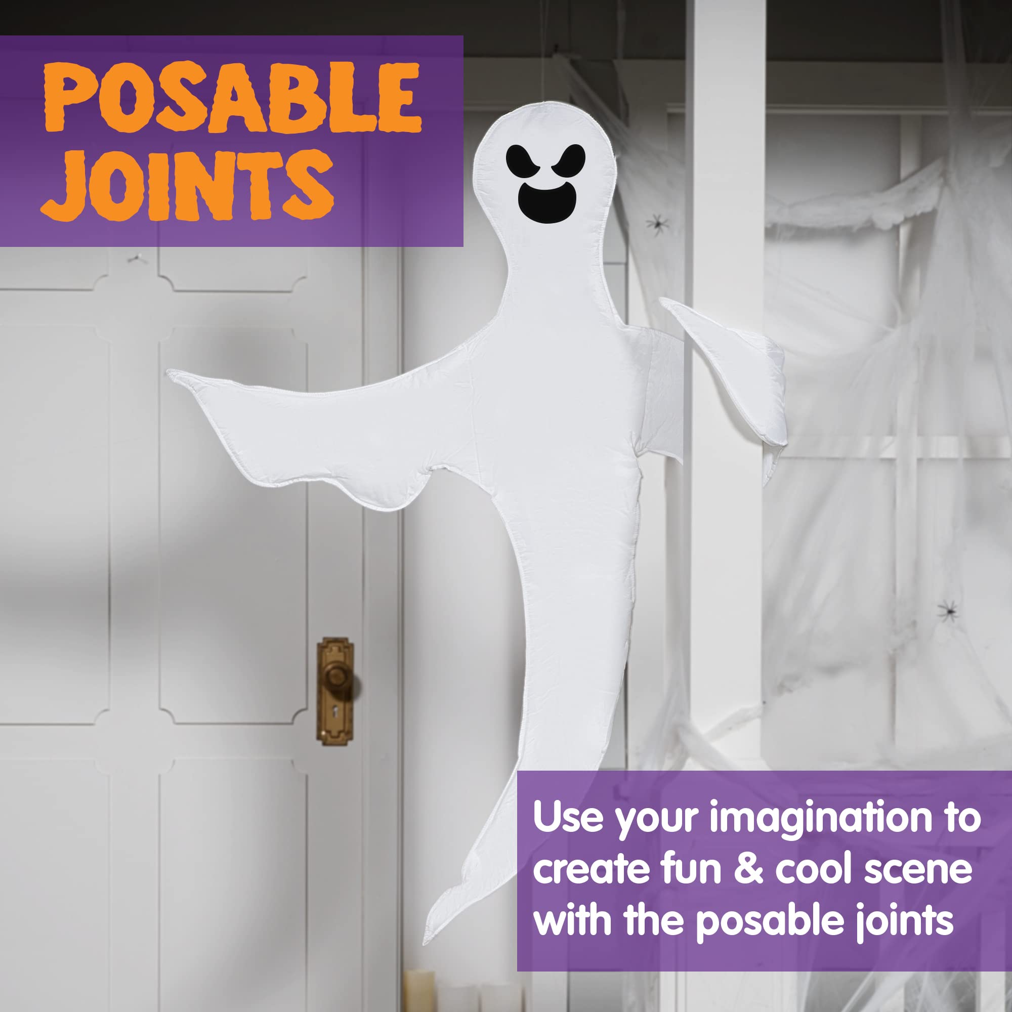 JOYIN 53” Halloween Bendable Tree Wrap Ghost Decoration for Halloween Outdoor, Lawn, Tree, Pillar Decorations, Ghost Party Supplies