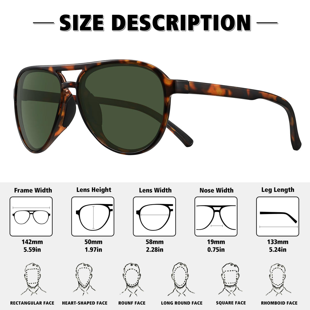 STORYCOAST Polarized Aviator Sunglasses for Men Women Classic Retro Aviators Sports Driving Running Sun Glasses
