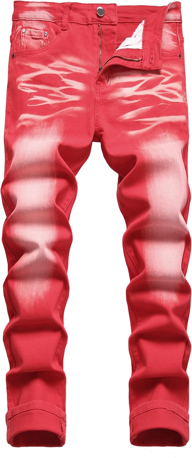 JUNBAOSS Men's Slim Fit Stretch Jeans Ripped Skinny Jeans for Men, Distressed Straight Leg Fashion Comfort Flex Waist Pants