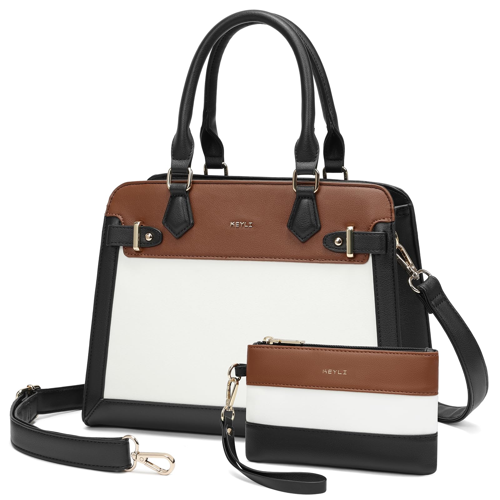 Keyli 2pcs Purses and Handbags for Women, Fashion Shoulder Tote Bags Top Handle Satchel and Vegan Leather Bags for ladies