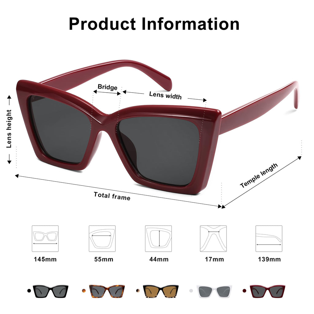 SOJOS Trendy Oversized Cateye Sunglasses Womens UV400 Large Designer Shades Lentes De Sol Para Mujer SJ2347