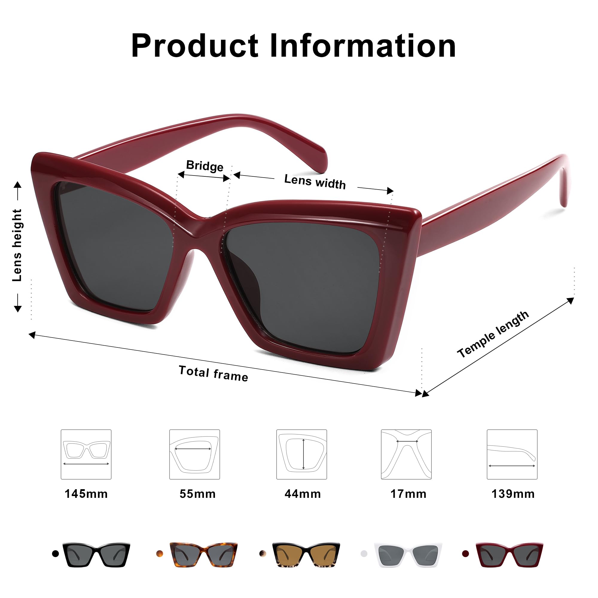 SOJOS Trendy Oversized Cateye Sunglasses Womens UV400 Large Designer Shades Lentes De Sol Para Mujer SJ2347