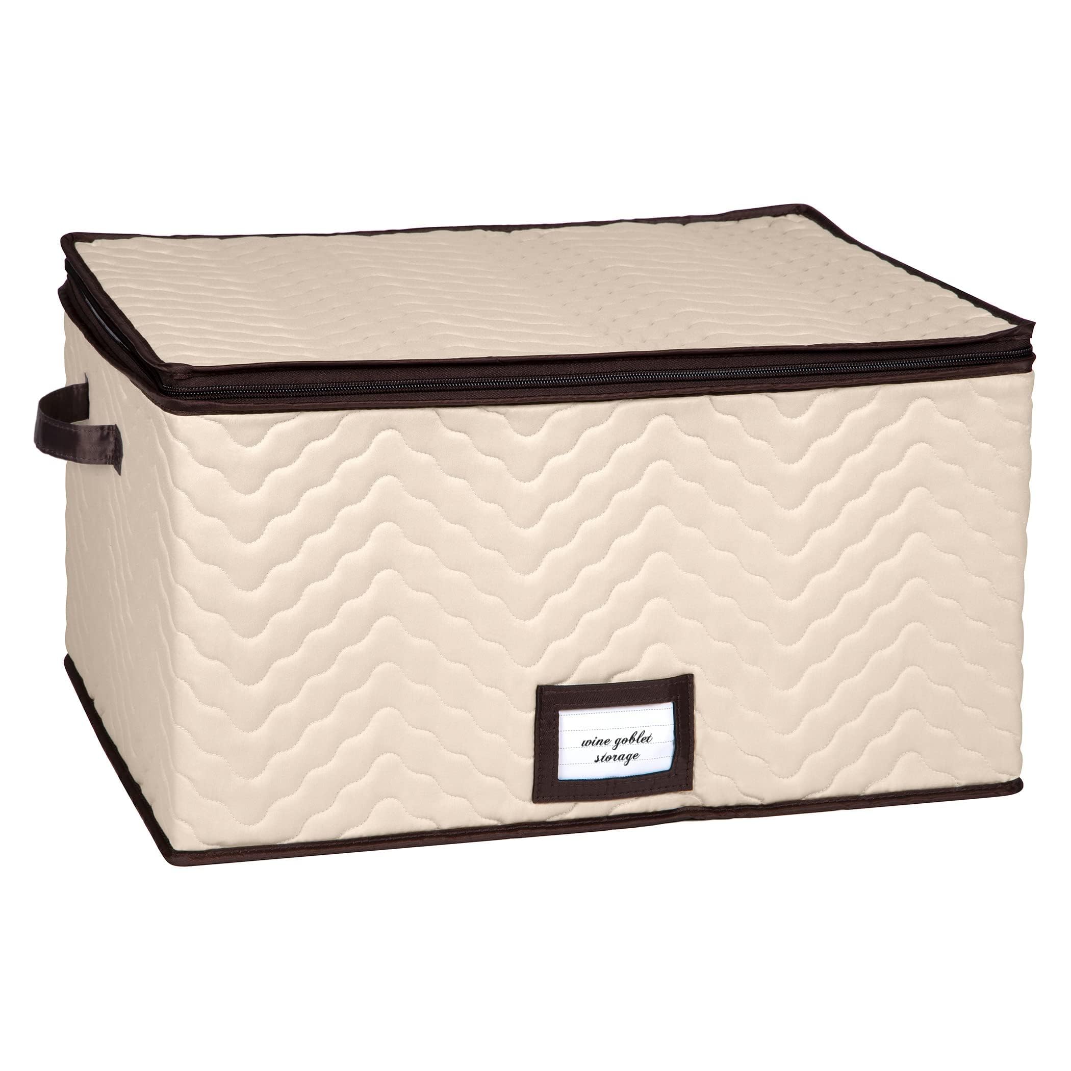 China Storage Containers 5-Piece Set Moving Boxes for Dinnerware, Glasses, Plates, Mugs and Saucers Sturdy Quilted Microfiber Dish Organizer with Dividers for Seasonal Storage - Holds Set of 12