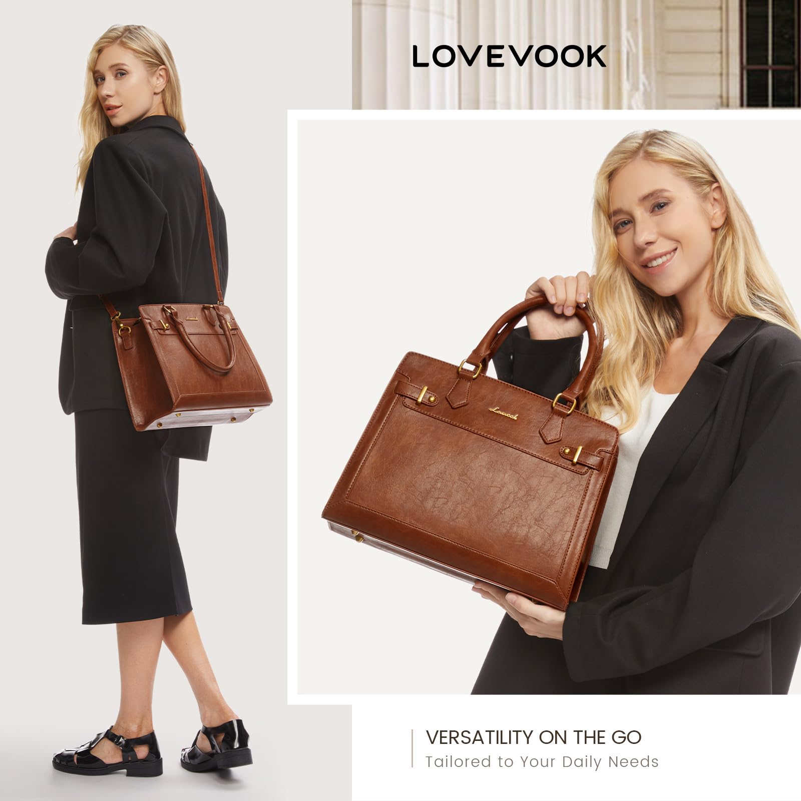 LOVEVOOK Purses and Handbags for Women, Tote Shoulder Bag Satchel Black Purse and PU Leather Top Handle for ladies