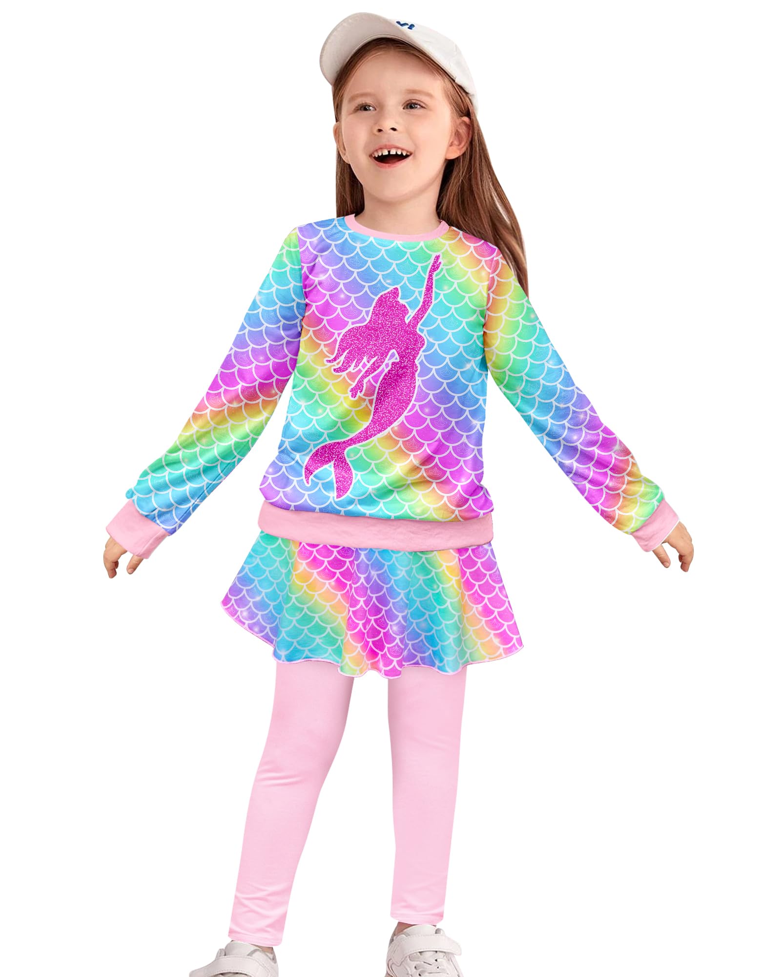 Toddler Kid Girl Clothing Set Outfit Long Sleeve Top, Unicorn Print Pantskirts Fall Winter Outfit Set