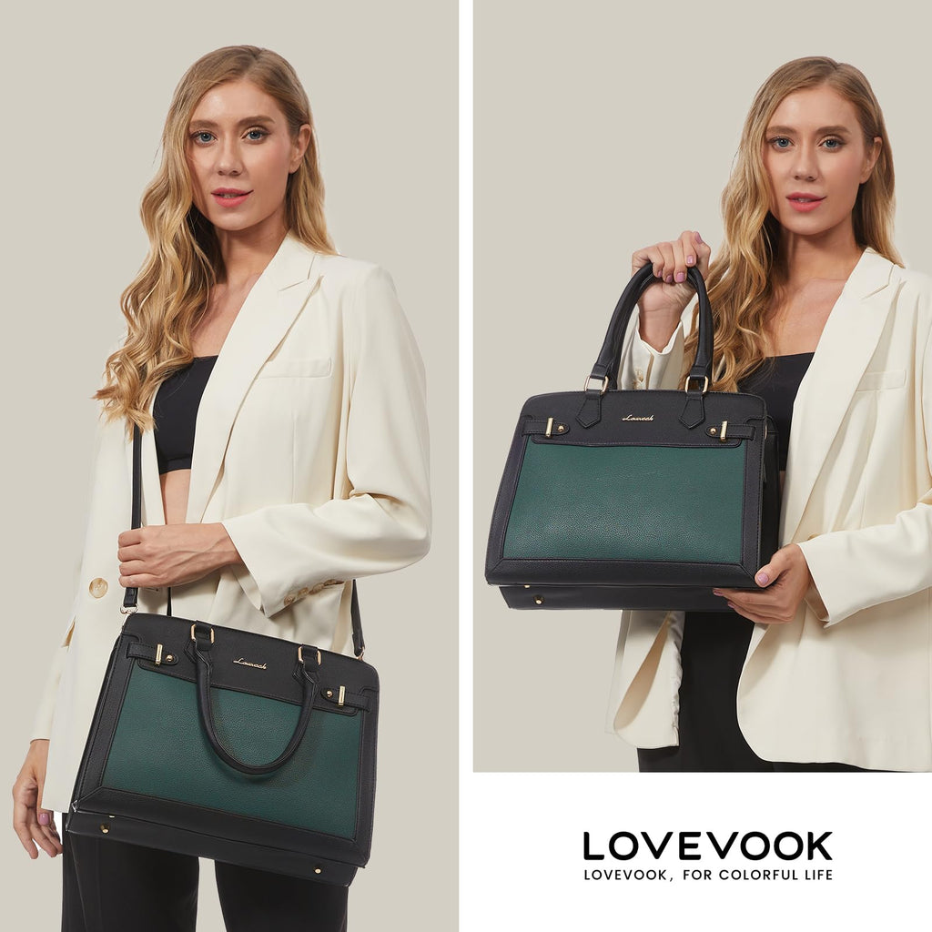 LOVEVOOK Purses and Handbags for Women, Tote Shoulder Bag Satchel Black Purse and PU Leather Top Handle for ladies