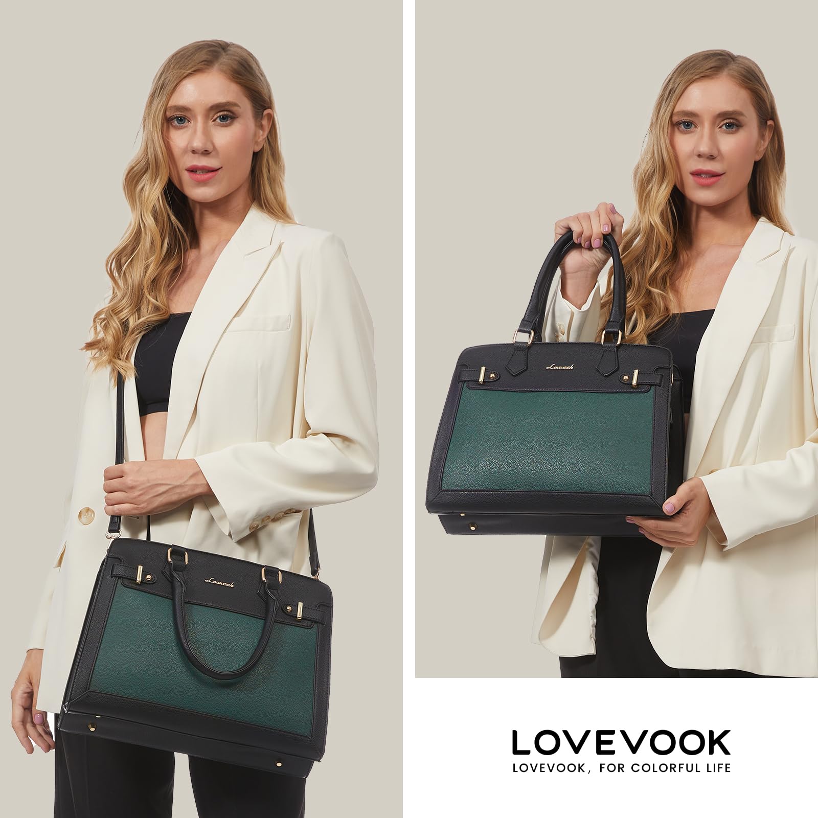 LOVEVOOK Purses and Handbags for Women, Tote Shoulder Bag Satchel Black Purse and PU Leather Top Handle for ladies