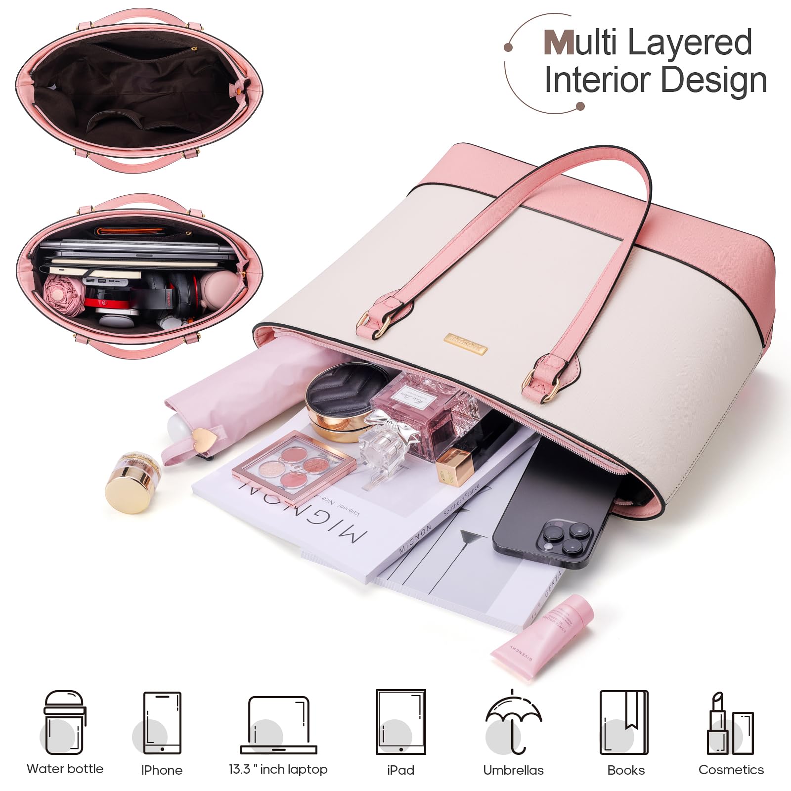 4PCS Women Fashion Handbags Purses Wallet Shoulder Bags Casual Tote Bag Crossbody Bags, Handbag Set Gift for Ladies Girls