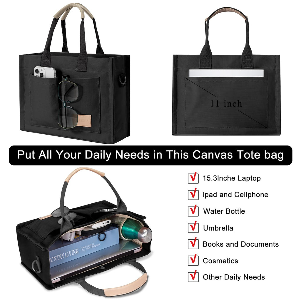 Tote Bags for Women Canvas Tote Purse Crossbody with Pockets Top Handle Shoulder Satchel Bag for Women