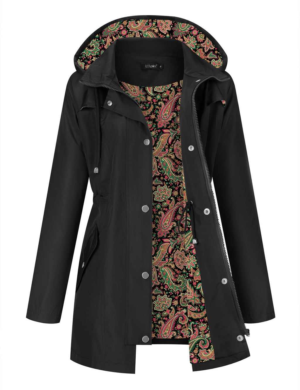 LOMON Women Waterproof Outdoor Hiking Raincoat Women Lined Rain Jacket Lightweight Hooded Jackets Trench Coats