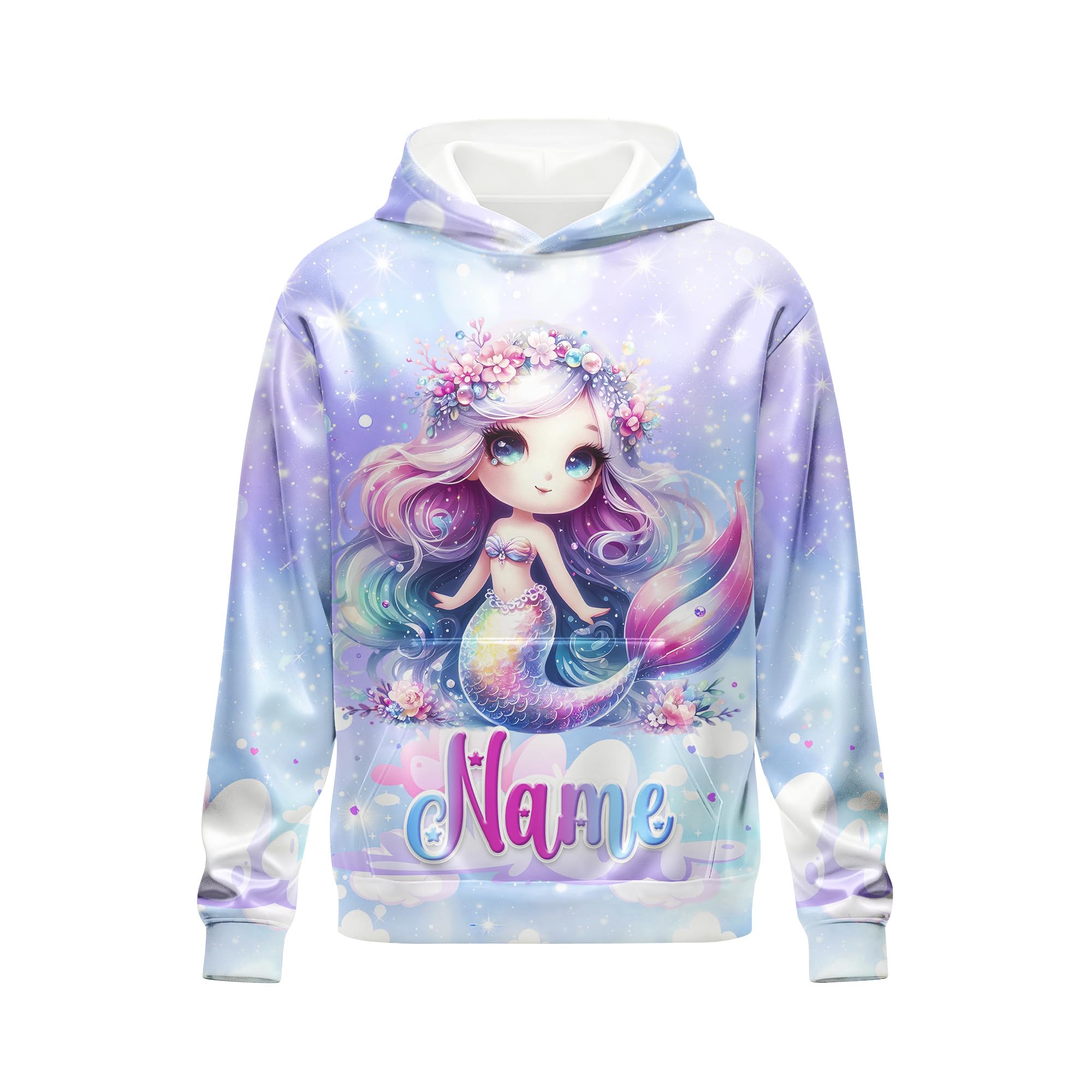 Hoodies for Girls Custom Sweatshirts with Name, Kids Pullover with Pocket, Comfy Graphic Hoodies for Daughter