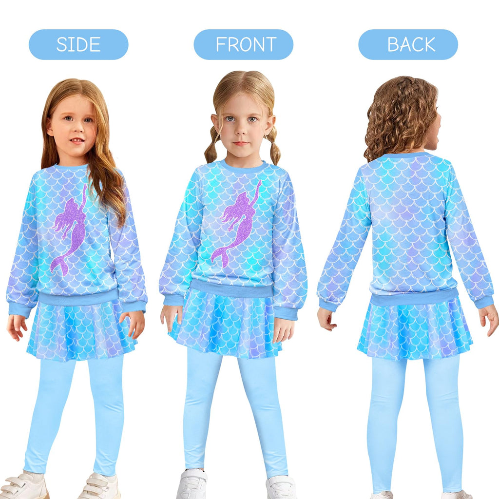 Toddler Kid Girl Clothing Set Outfit Long Sleeve Top, Unicorn Print Pantskirts Fall Winter Outfit Set