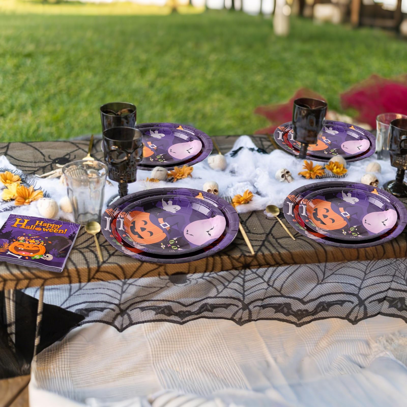 60 Pcs Thanksgiving Plates and Napkins, Happy Thanksgiving Party Supplies Tableware, Disposable Fall Paper Plates, Watercolor Pumpkin Maple plates for Autumn Harvest Festival Party, Serve 20