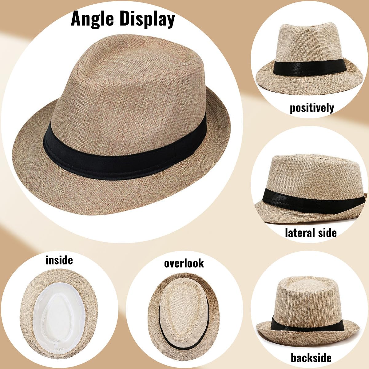 Giroir Fedora Hats for Men Women Short Brim Unisex Summer Beach Style 1920s Party Accessories