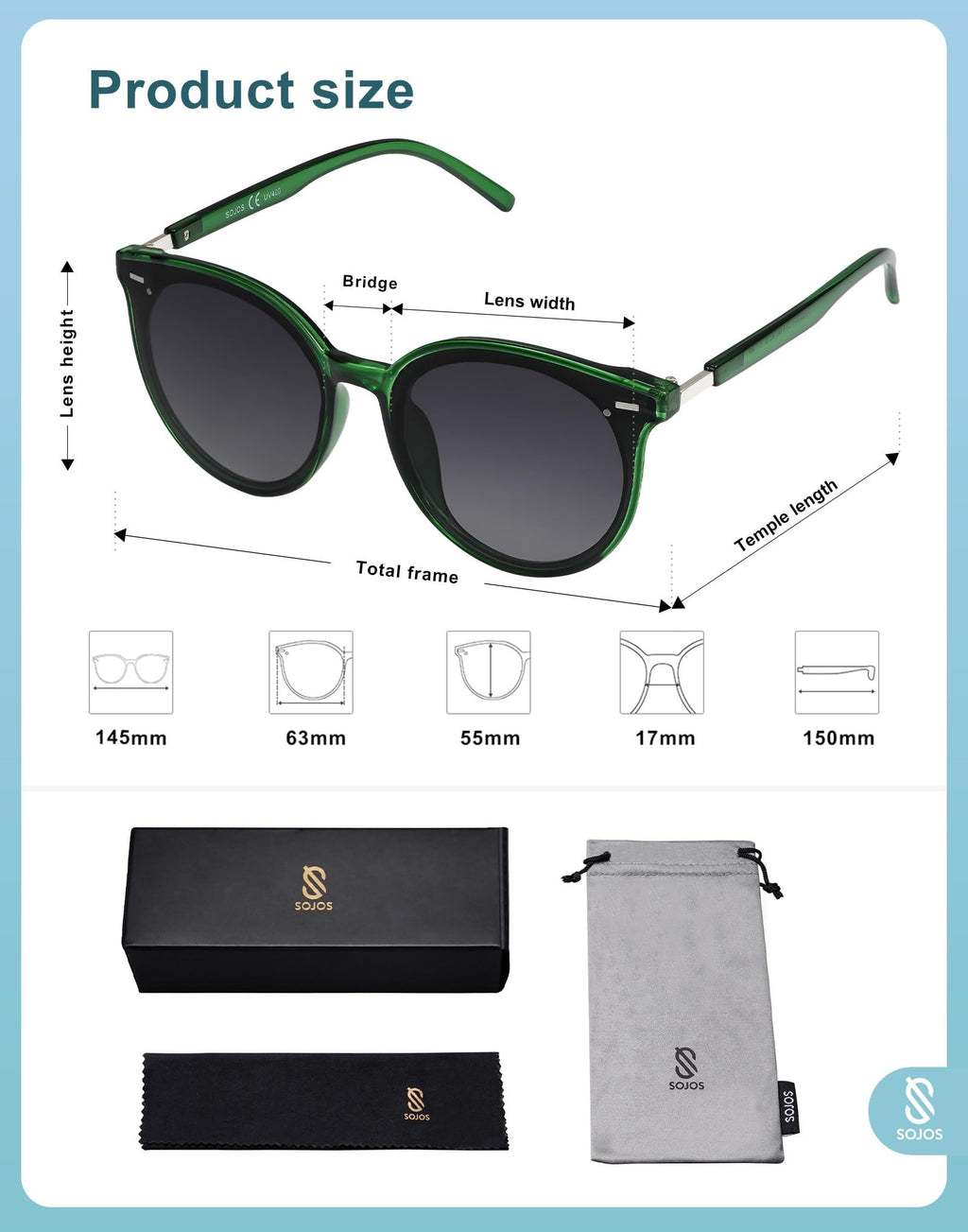 SOJOS Sunglasses Womens Trendy 2025 Classic Round Retro Vintage Shades Large Frame Sunnies SJ2067