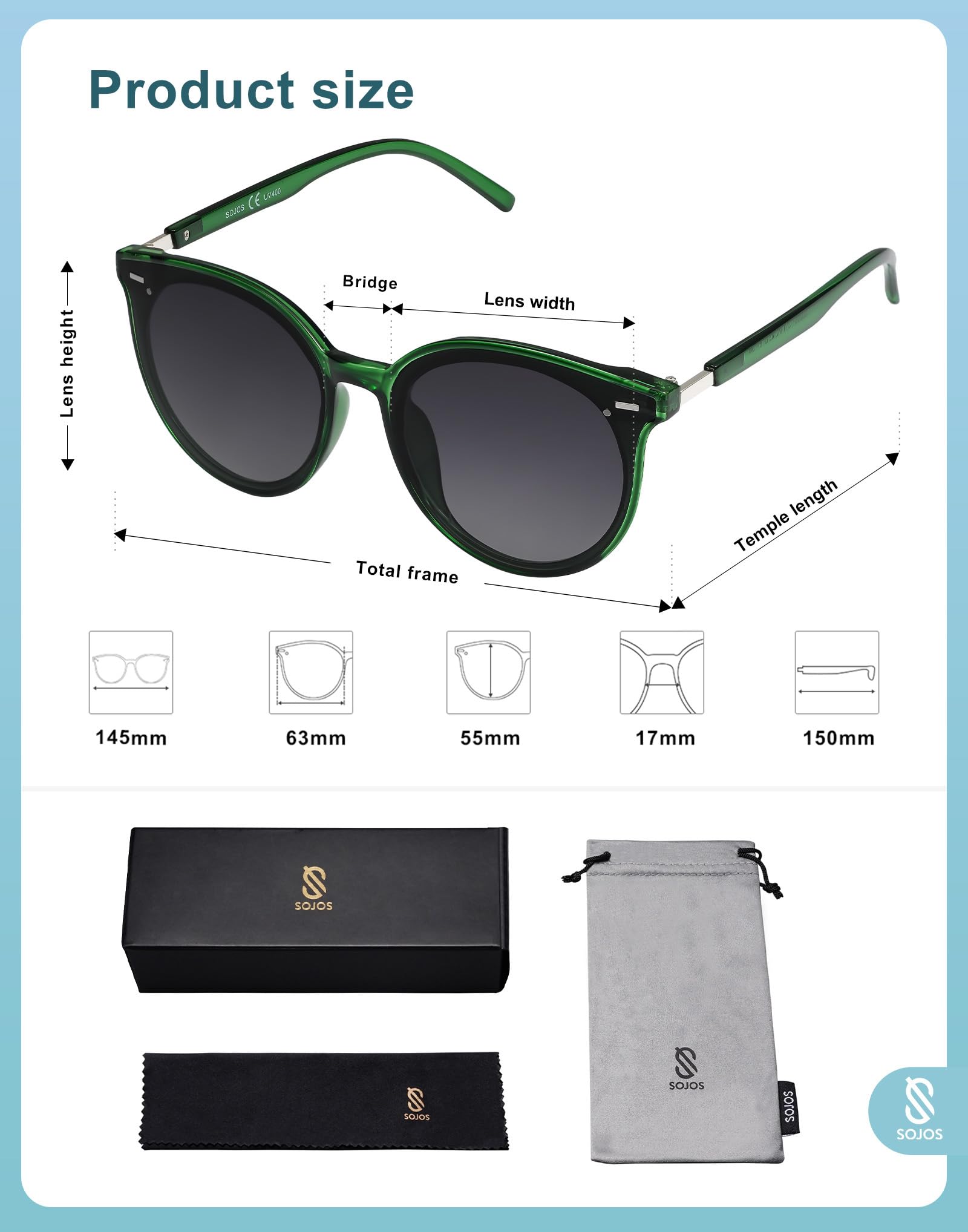 SOJOS Sunglasses Womens Trendy 2025 Classic Round Retro Vintage Shades Large Frame Sunnies SJ2067