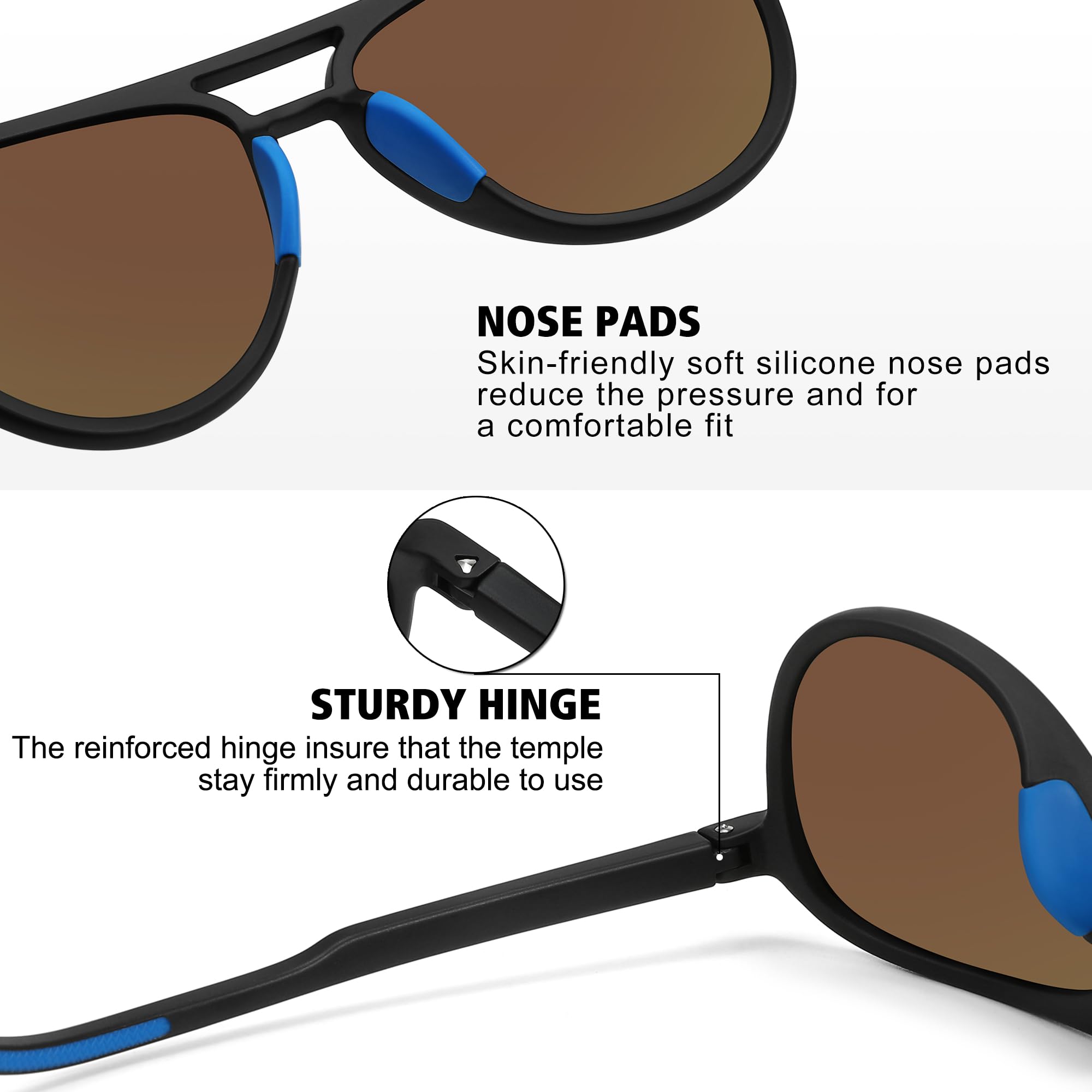 STORYCOAST Polarized Aviator Sunglasses for Men Women Classic Retro Aviators Sports Driving Running Sun Glasses