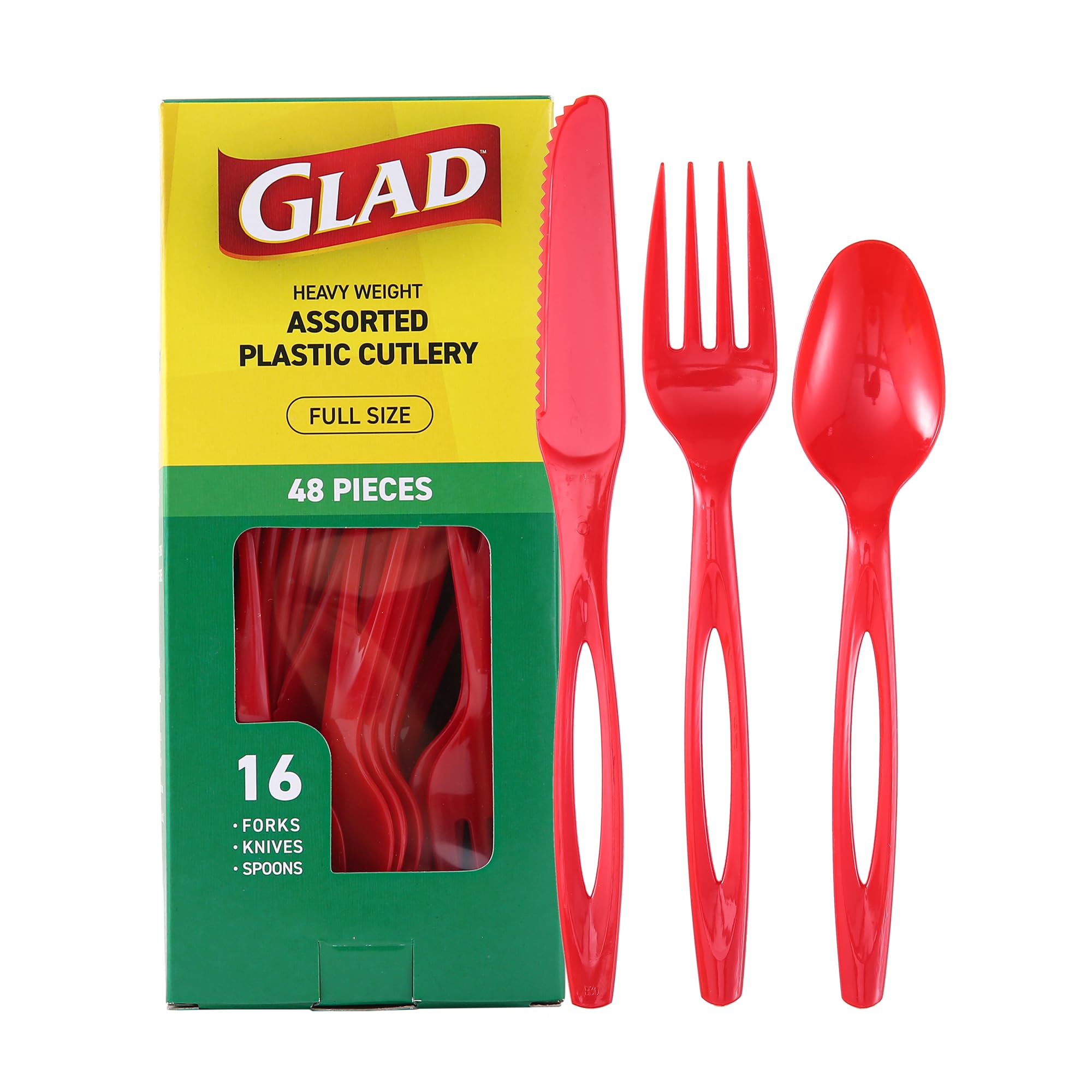 Glad Disposable Cutlery Set - Clear Heavy Duty Plastic Forks, Knives, and Spoons - 240 Piece Plasticware for Parties - Durable, Sturdy Recyclable Utensils - Great for July 4th, Thanksgiving, Christmas
