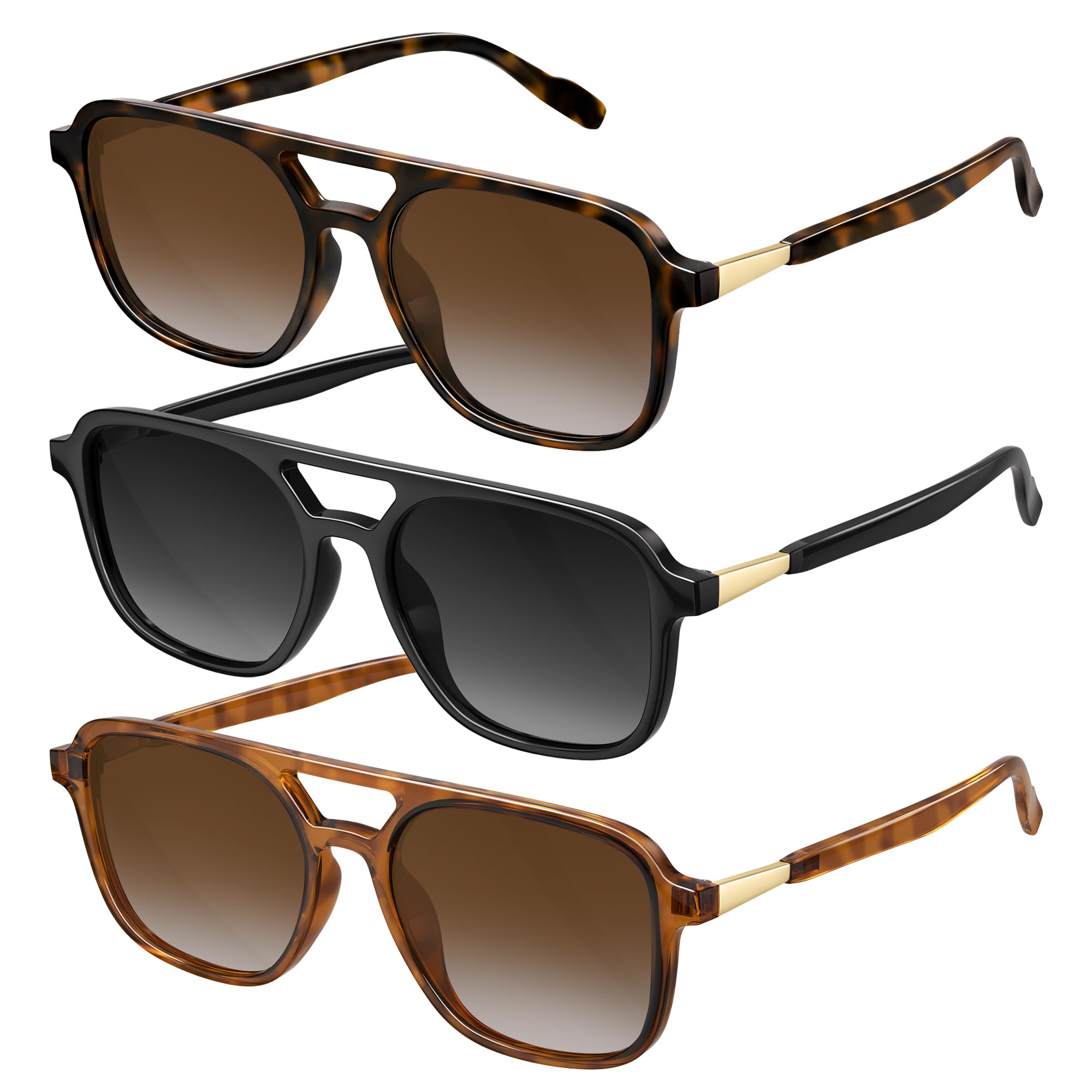 Retro Aviator Sunglasses for Women Men:Polarized Trendy Vintage 70s Rectangle Mens Womens Shades Sun Glasses