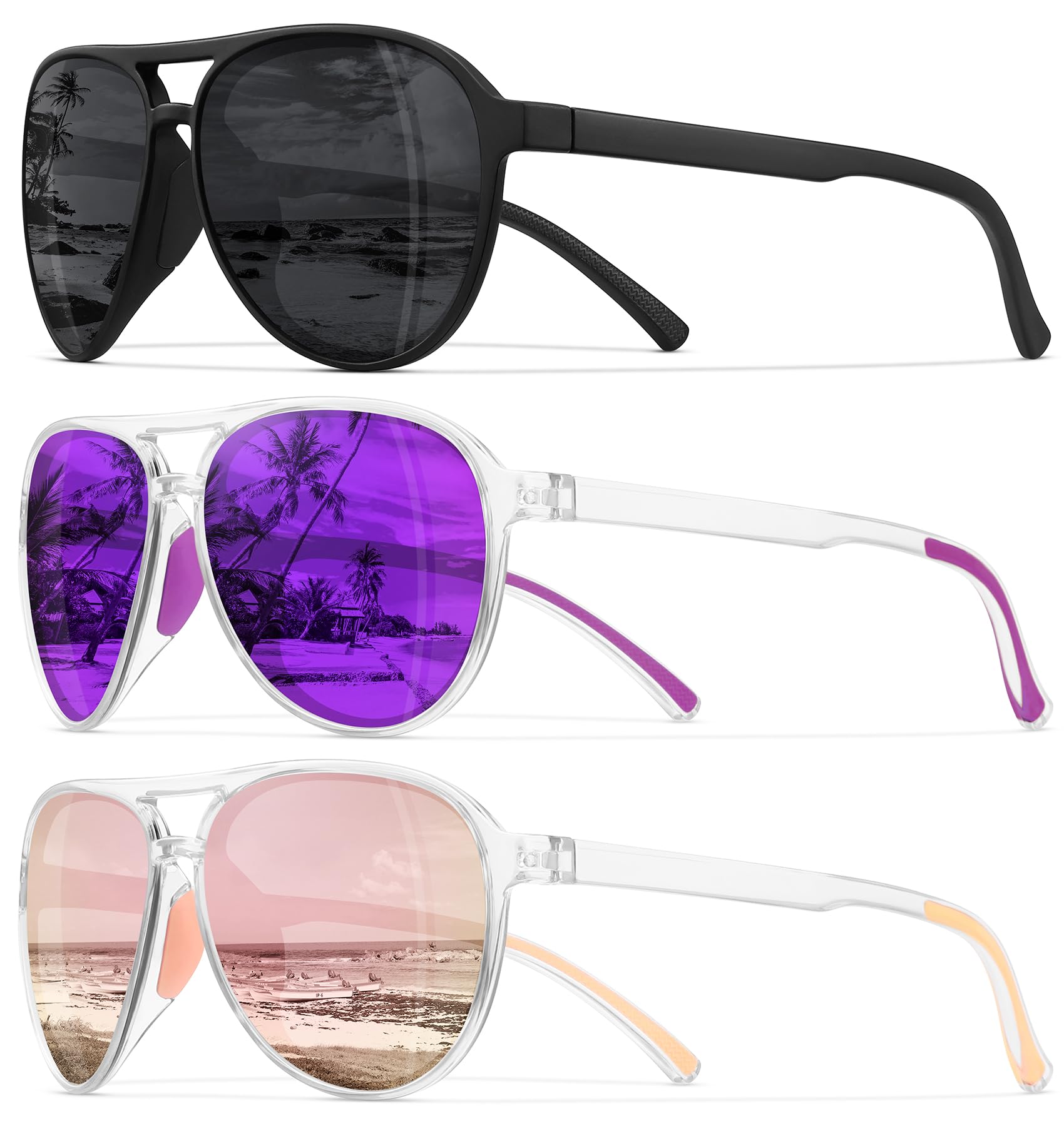 STORYCOAST Polarized Aviator Sunglasses for Men Women Classic Retro Aviators Sports Driving Running Sun Glasses