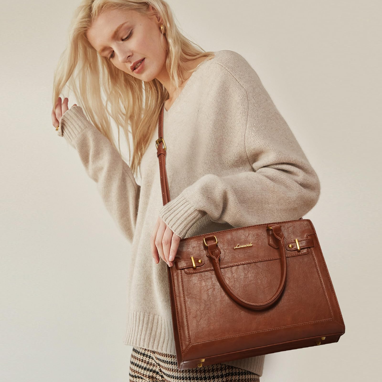 LOVEVOOK Purses and Handbags for Women, Tote Shoulder Bag Satchel Black Purse and PU Leather Top Handle for ladies