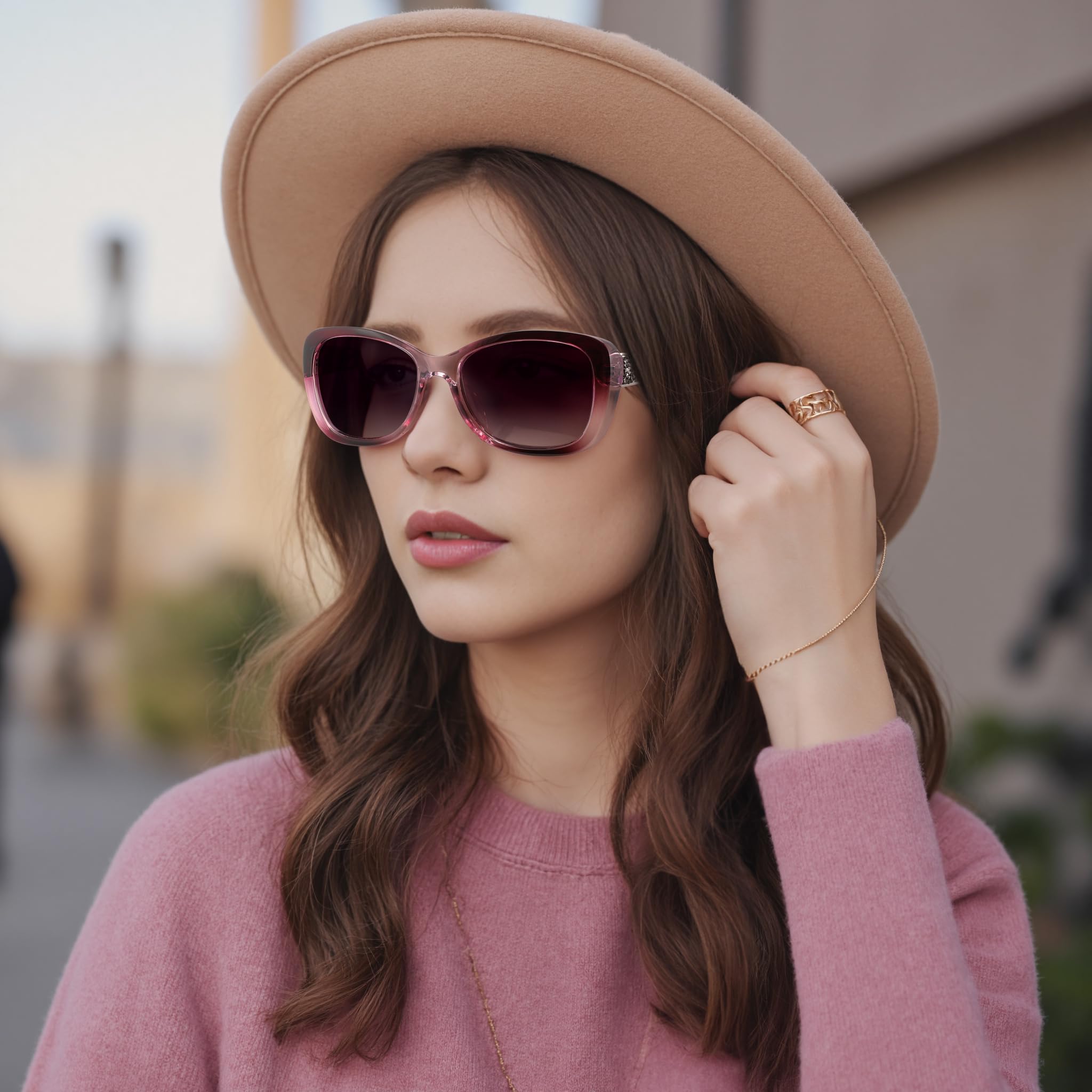 FEISEDY Polarized Women Sunglasses Retro Shades Photochromic Lens Sparkling Crystal Sunglasses UV400 Protection B0144