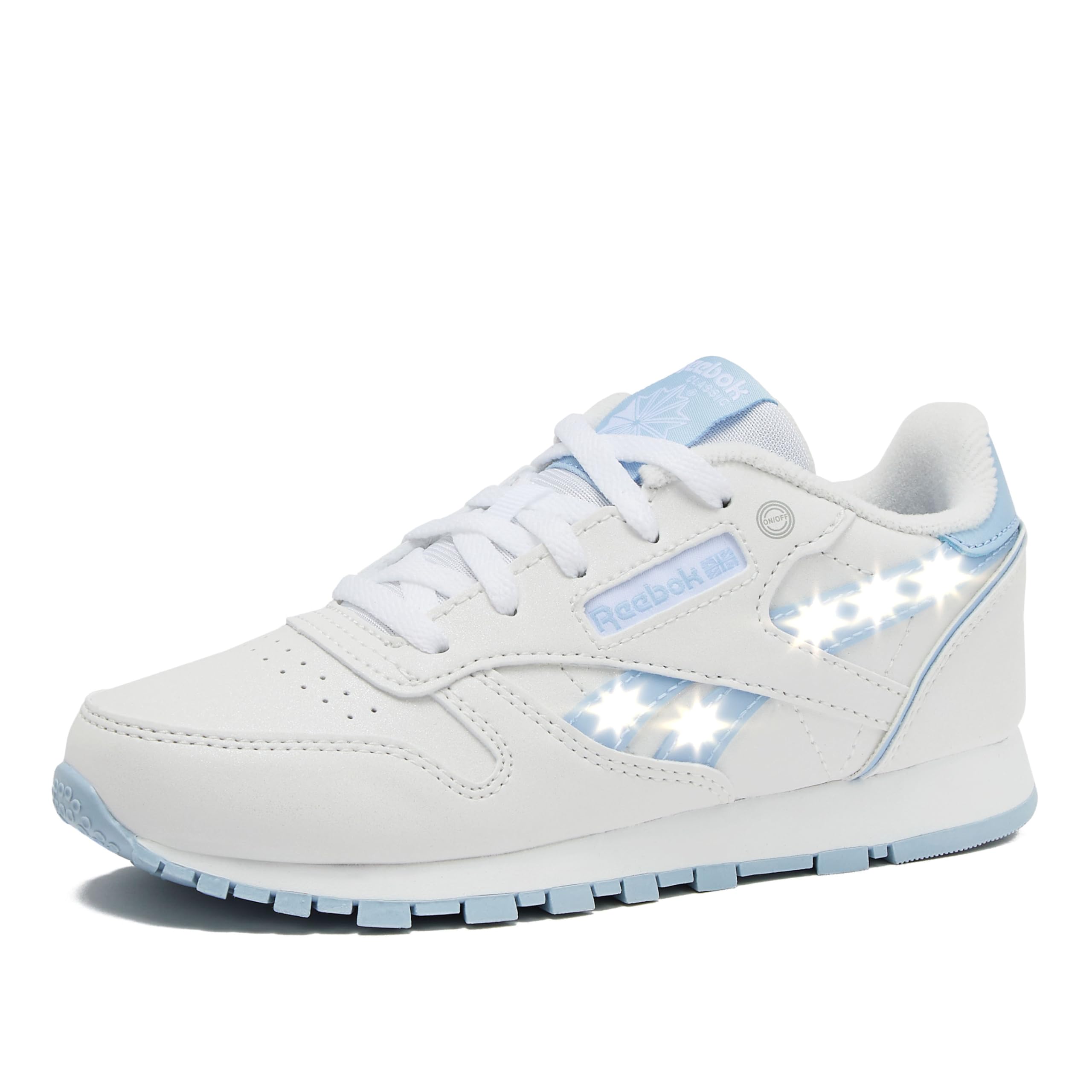 Reebok Classic Leather Step N Flash 2.0 LED Light Up Boys and Girls Sneakers, Lightweight Tennis or Athletic Shoes, Little Kids and Toddler Size 11-3