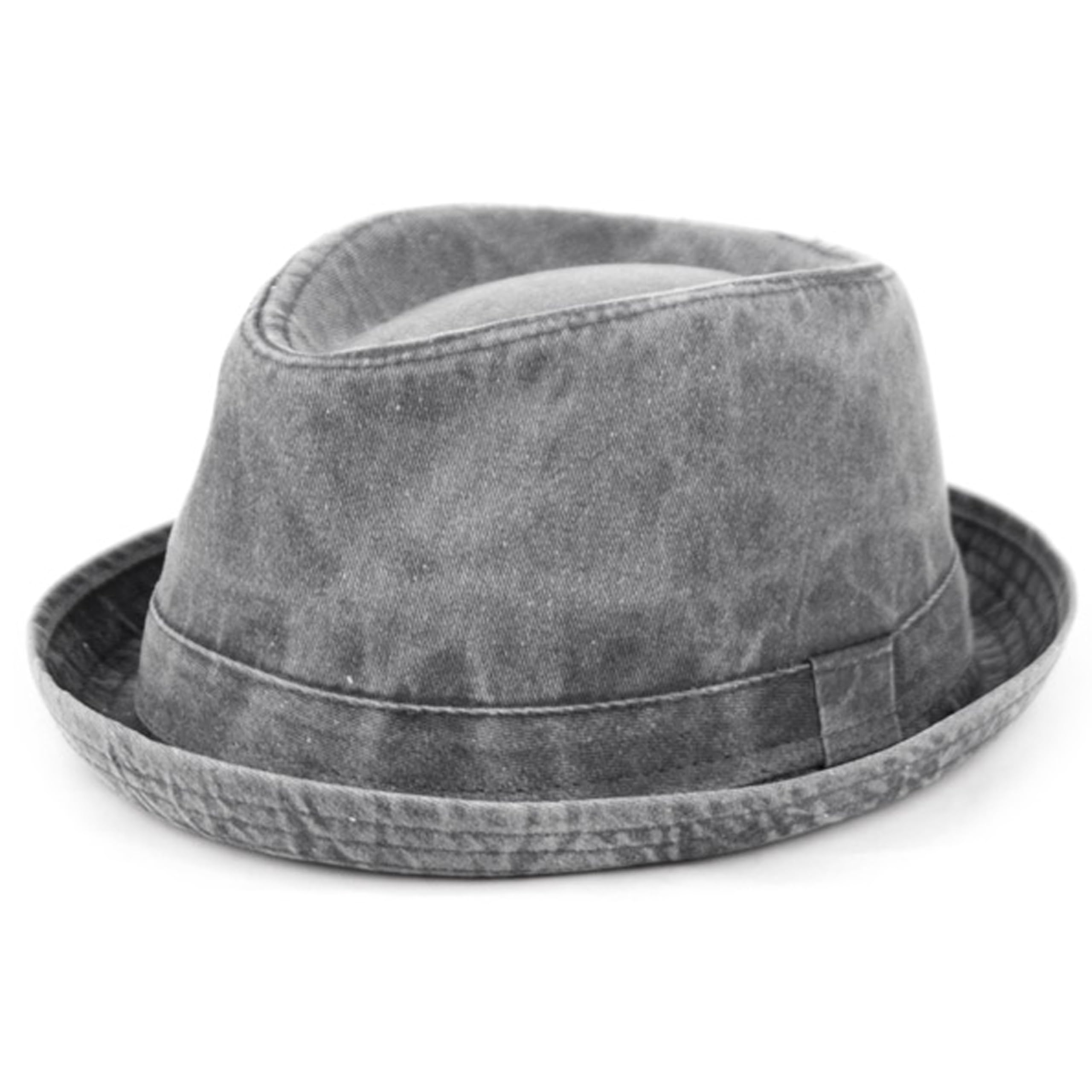 Men's Casual Vintage Style Washed Cotton Fedora Hat