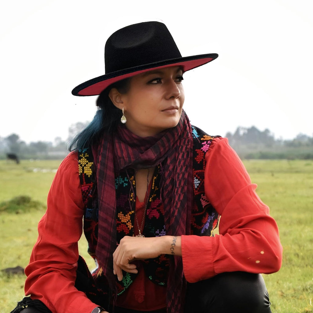 2 Pack Classic Fedora Hat for Men & Women Wide Brim Felt Panama Floppy Hat Black