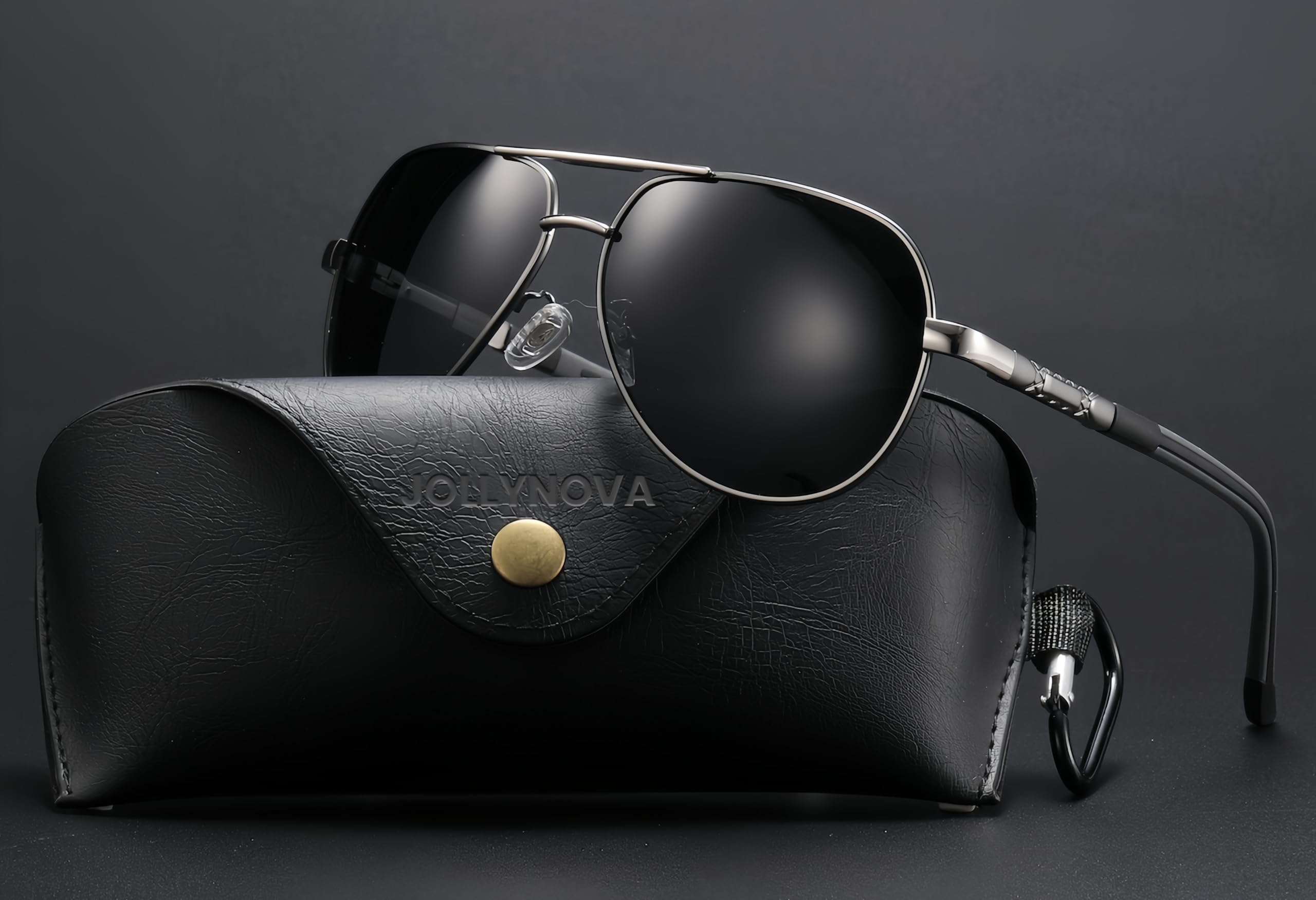 Adjustable Tint Sunglasses, 1-9 Gears Steampunk Retro Metal Round Polarized Glasses with ND Filter Lenses