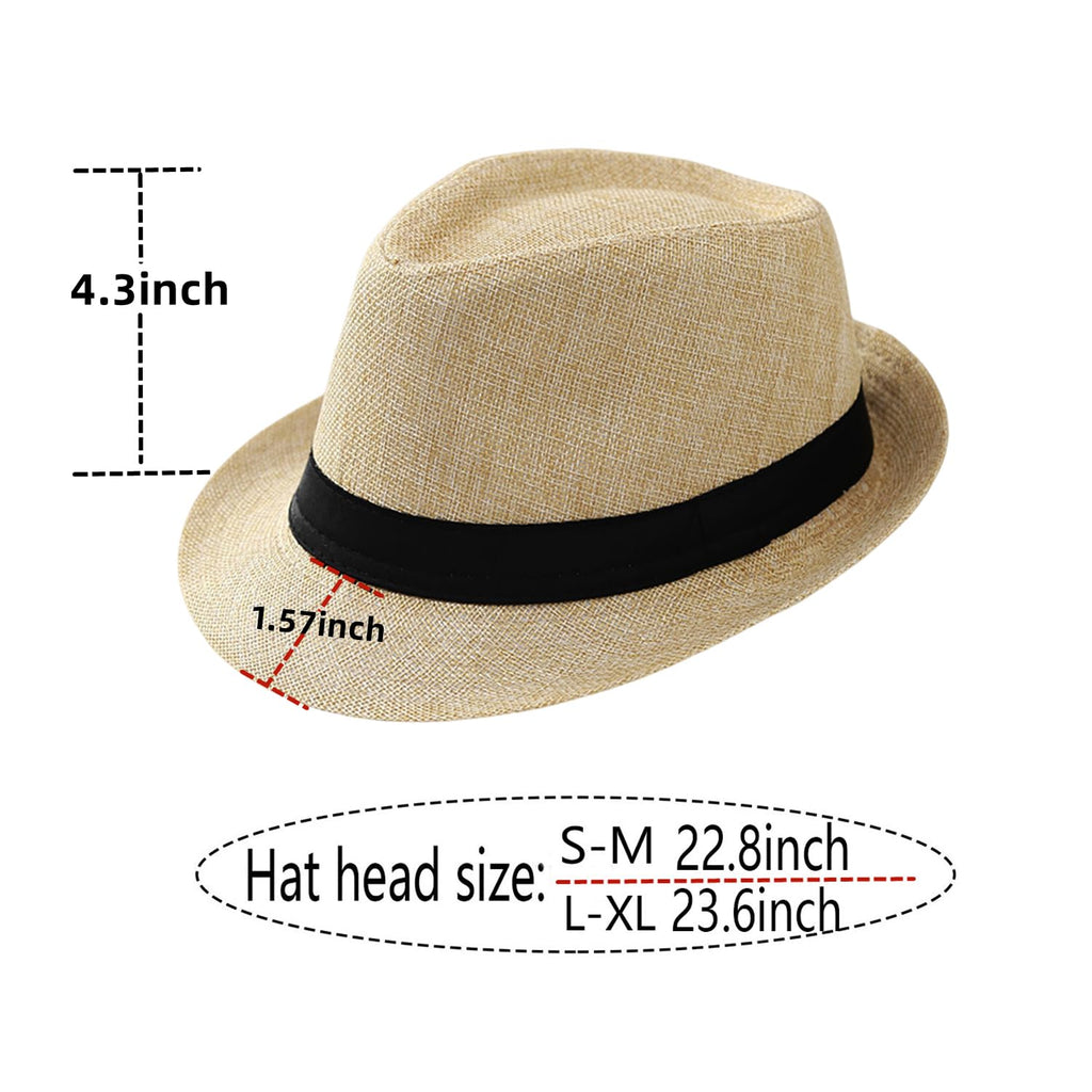 Giroir Fedora Hats for Men Women Short Brim Unisex Summer Beach Style 1920s Party Accessories