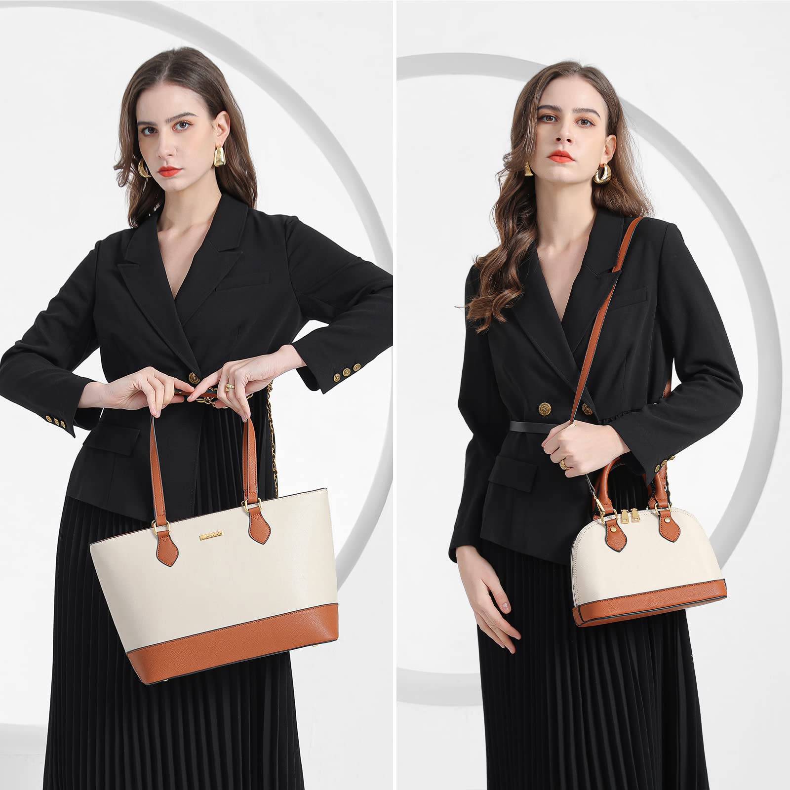 4PCS Women Fashion Handbags Purses Wallet Shoulder Bags Casual Tote Bag Crossbody Bags, Handbag Set Gift for Ladies Girls