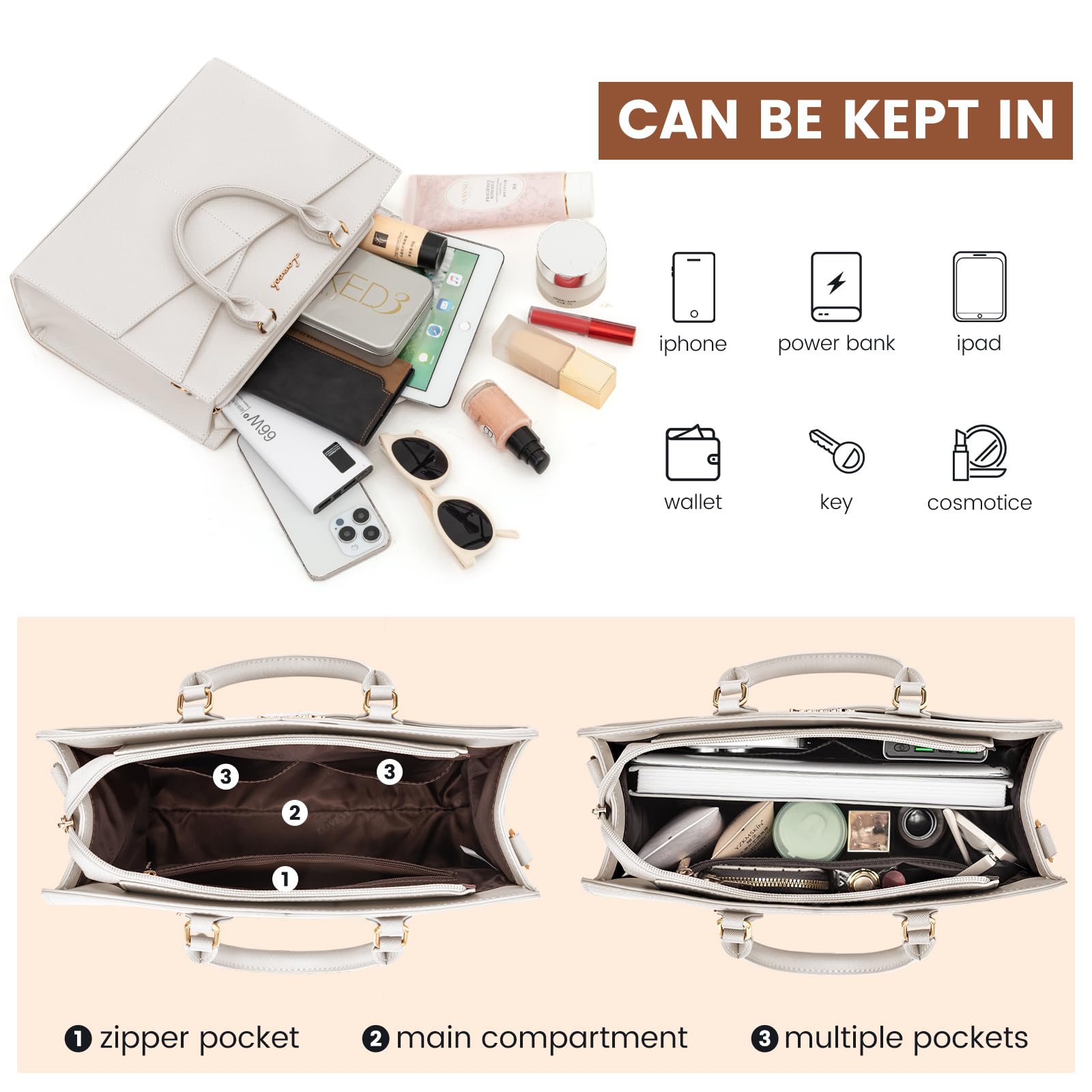 LOVEVOOK Purses for Women,Satchel Handbags Tote Bag, Black Pu Leather Shoulder Crossbody Top Handle Purse with Zipper